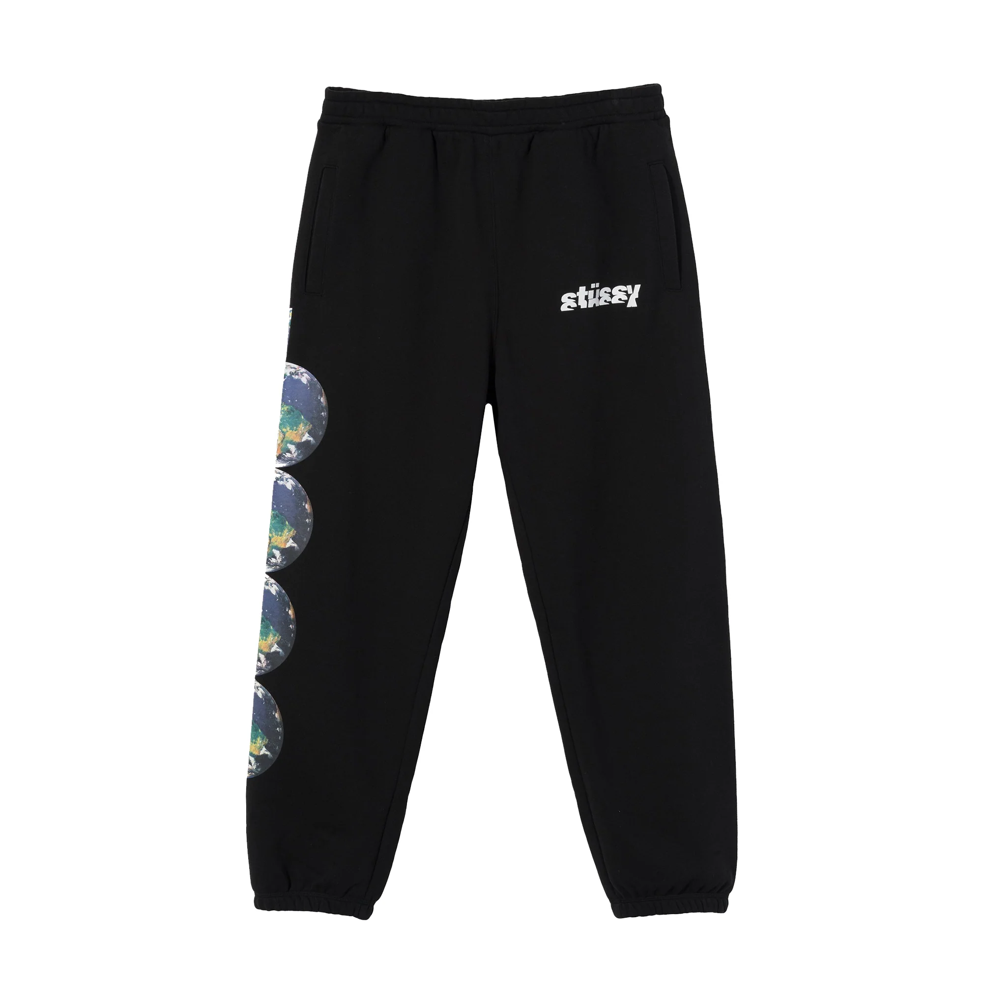 Stussy Men Catch The Wave Black Sweatpants
