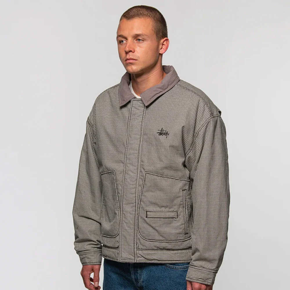 Stussy Mens Drizzler Plaid Bomber Jacket - Image 3