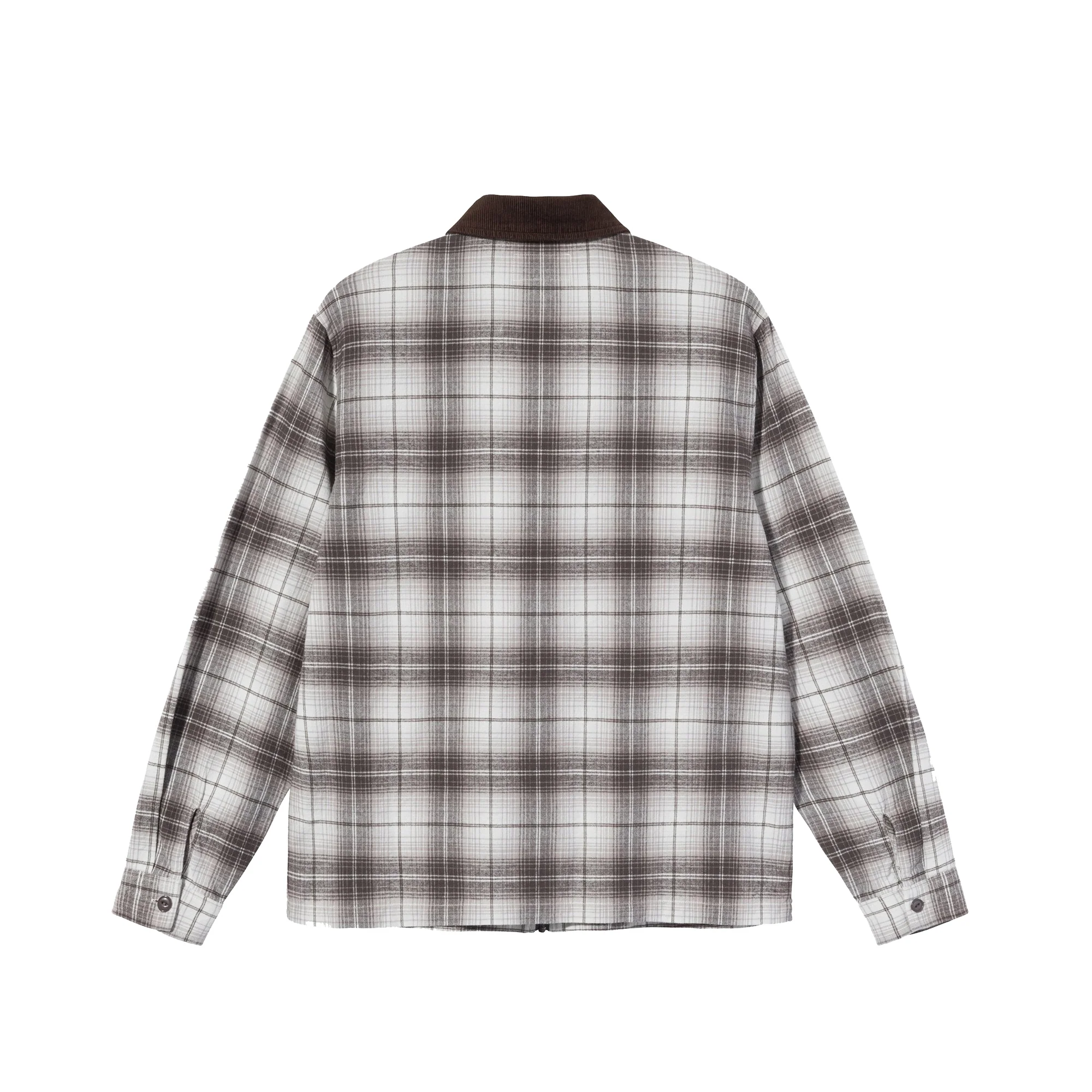 Stussy Mens Frank Plaid Zip LS Shirt 'Brown' - Image 2