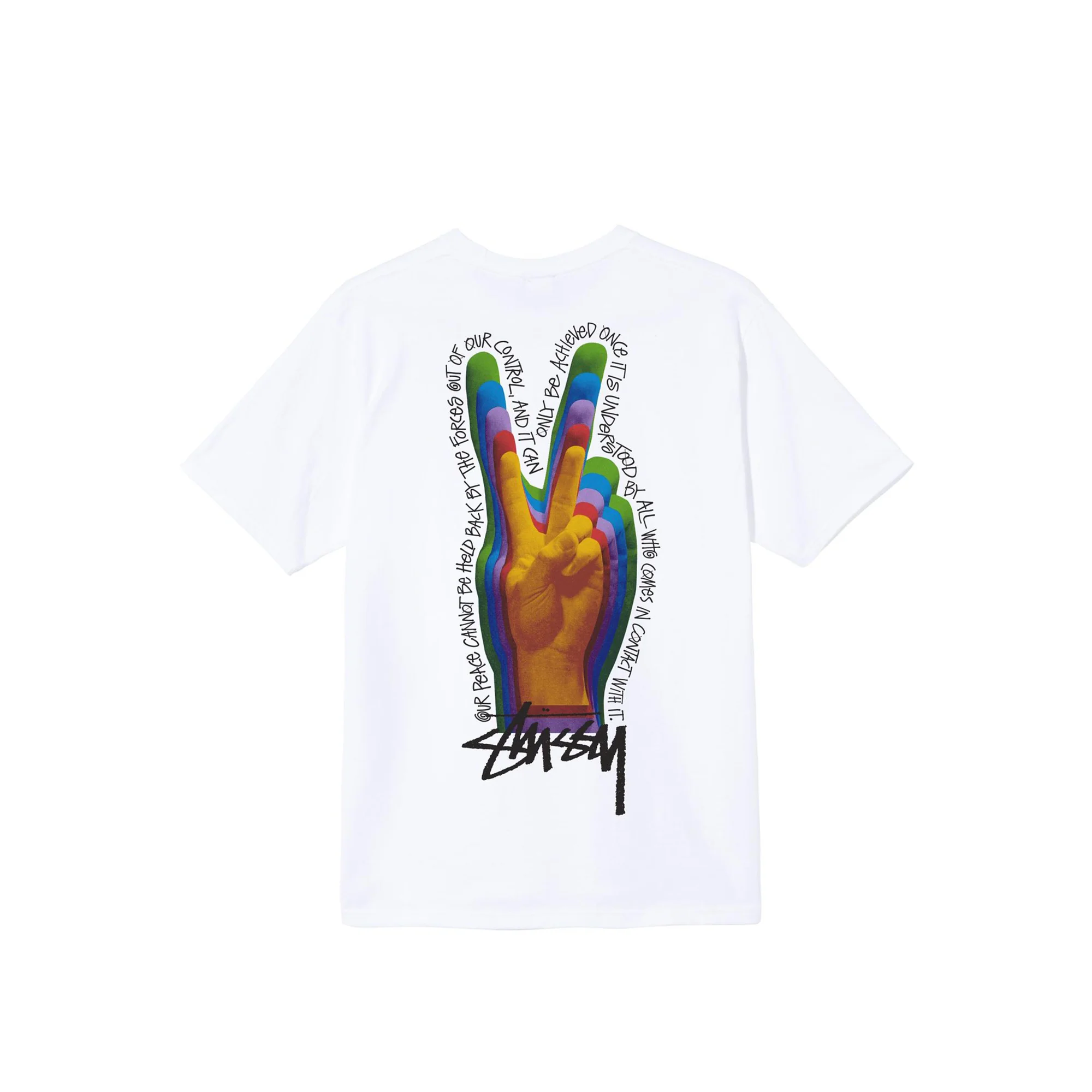 Stussy Mens Peace Sign White Tee - Image 2