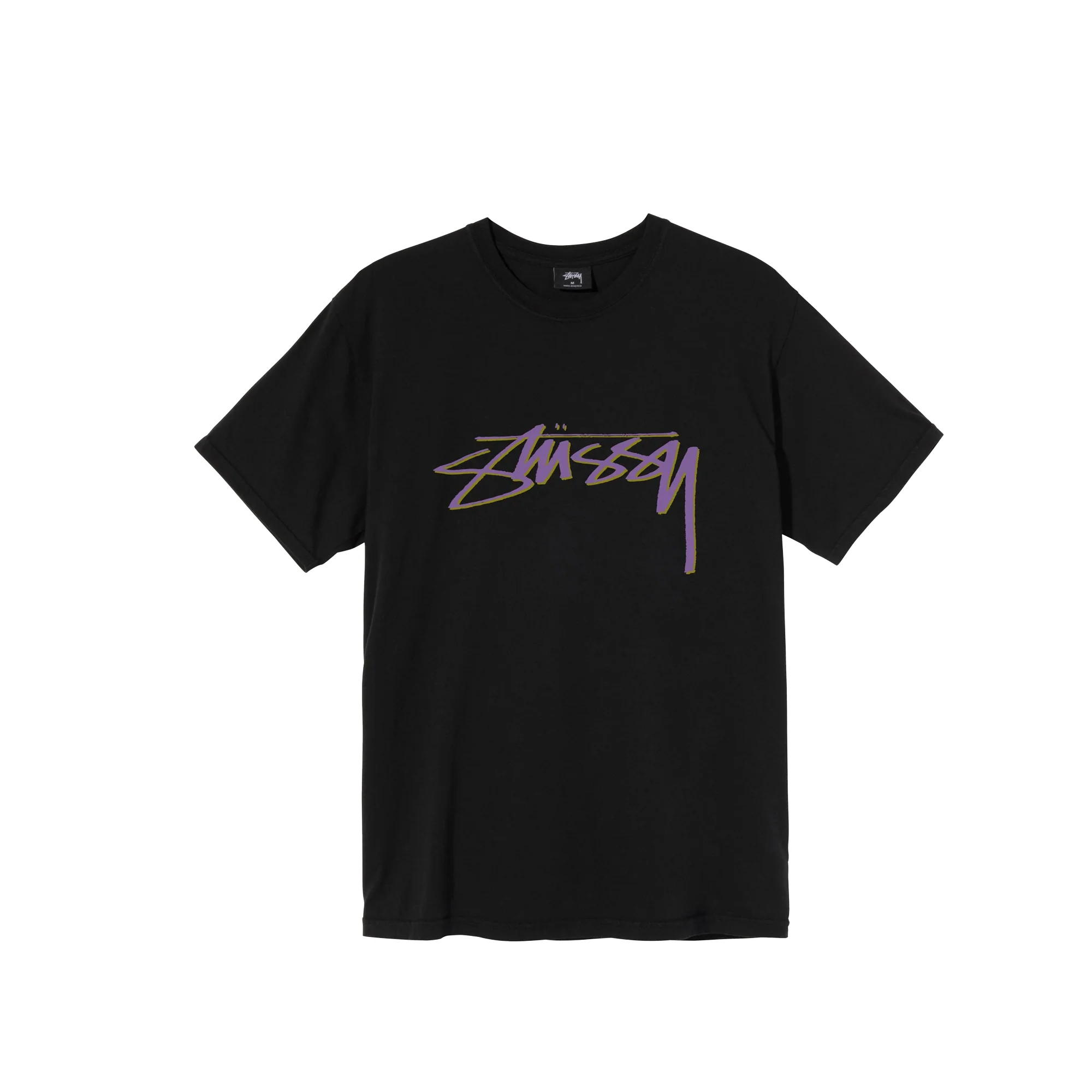 Stussy Smooth Stock Pig. Dyed Black Tee