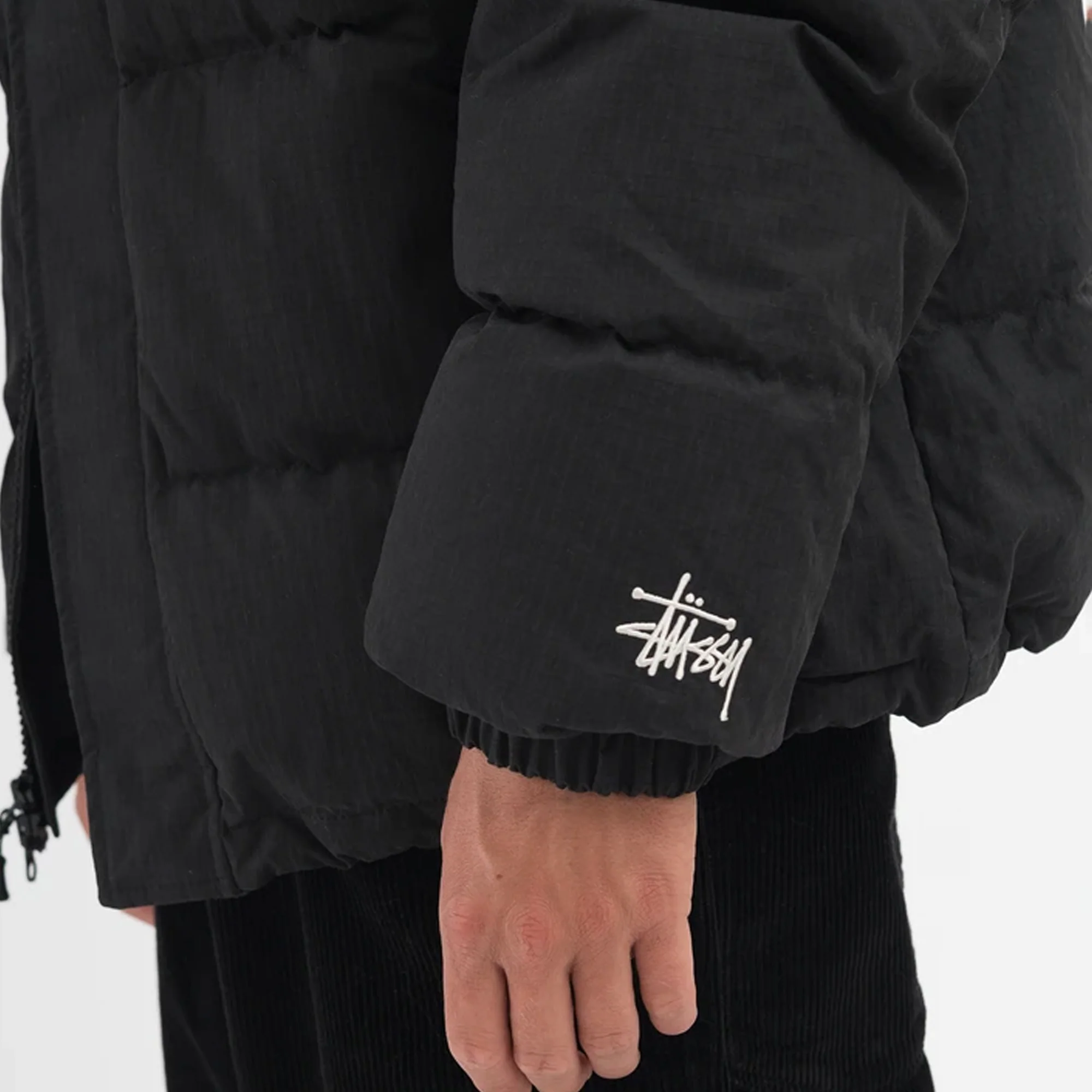 Stussy Mens Solid Puffer Jacket 'Black' - Image 3
