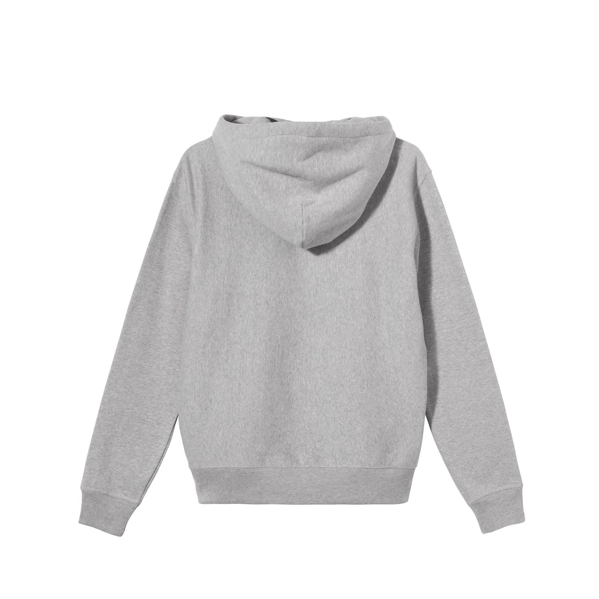 Stussy Mens Stock Logo Grey Heather Hoodie - Image 2