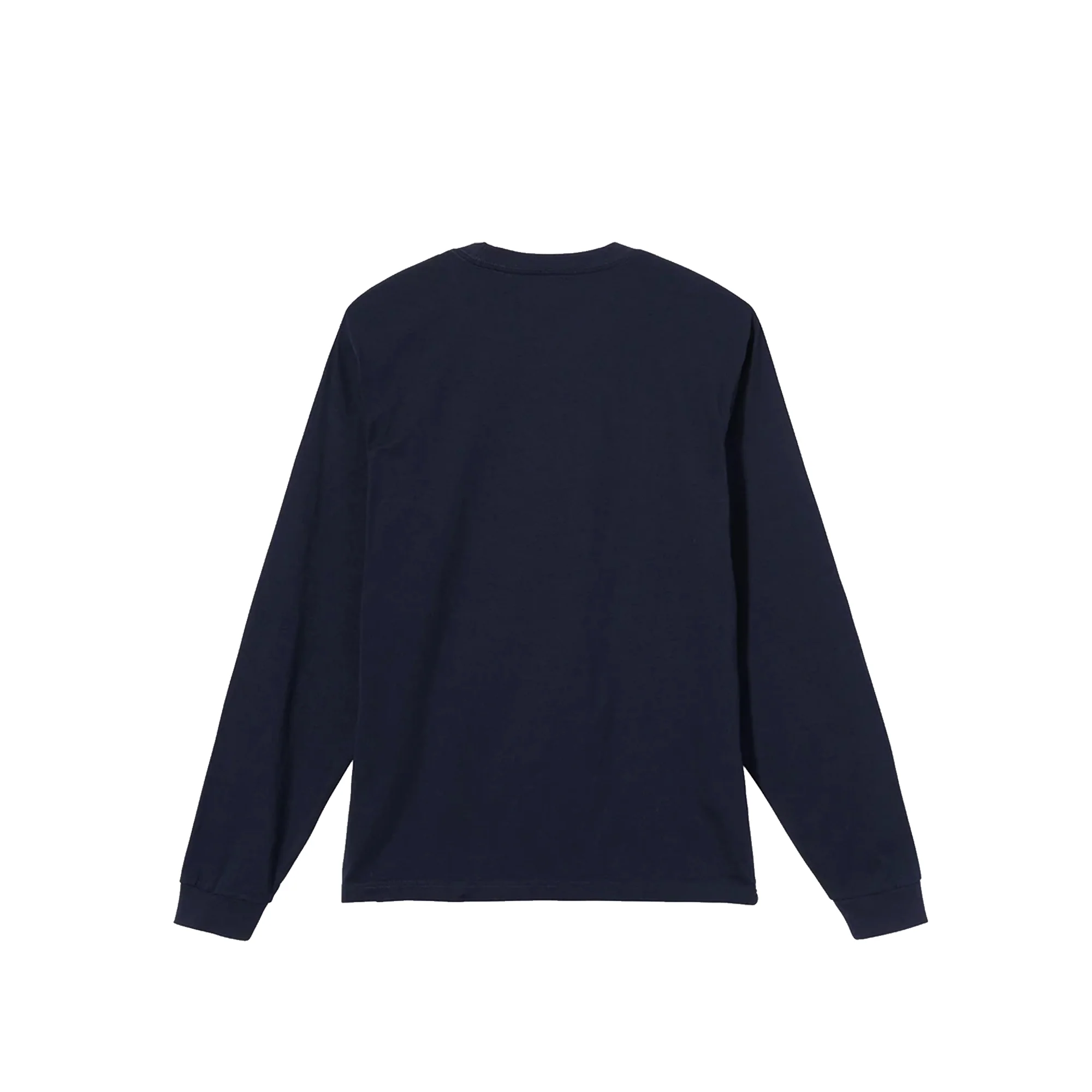 Stussy Mens Stock Logo LS Crew 'Navy' - Image 2