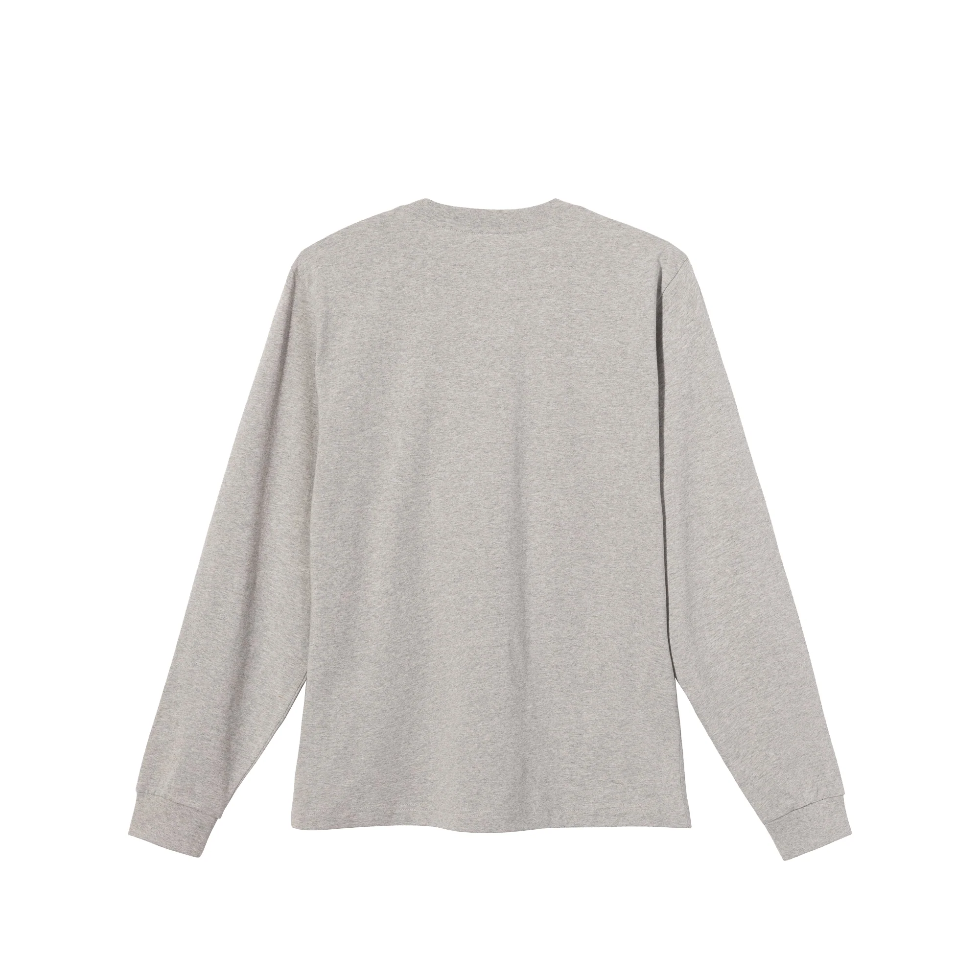 Stussy Mens Stock Logo LS Crew 'Grey Heather' - Image 2