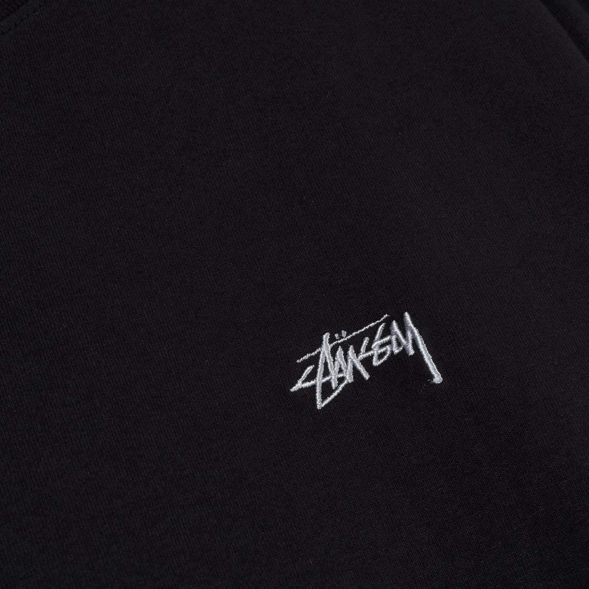 Stussy Mens Stock Logo Black SS Crew - Image 3