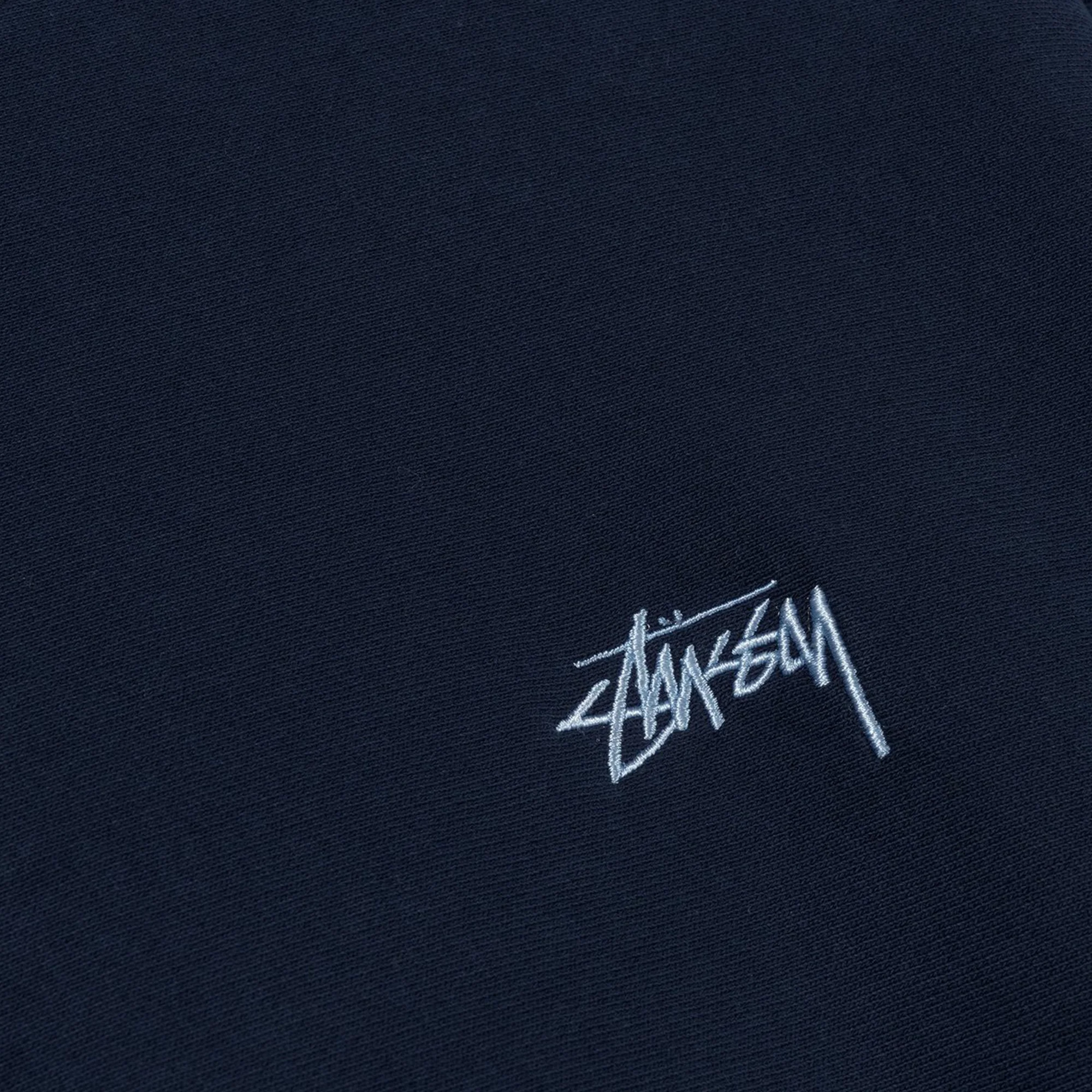 Stussy Mens Stock Logo Navy SS Crew - Image 3