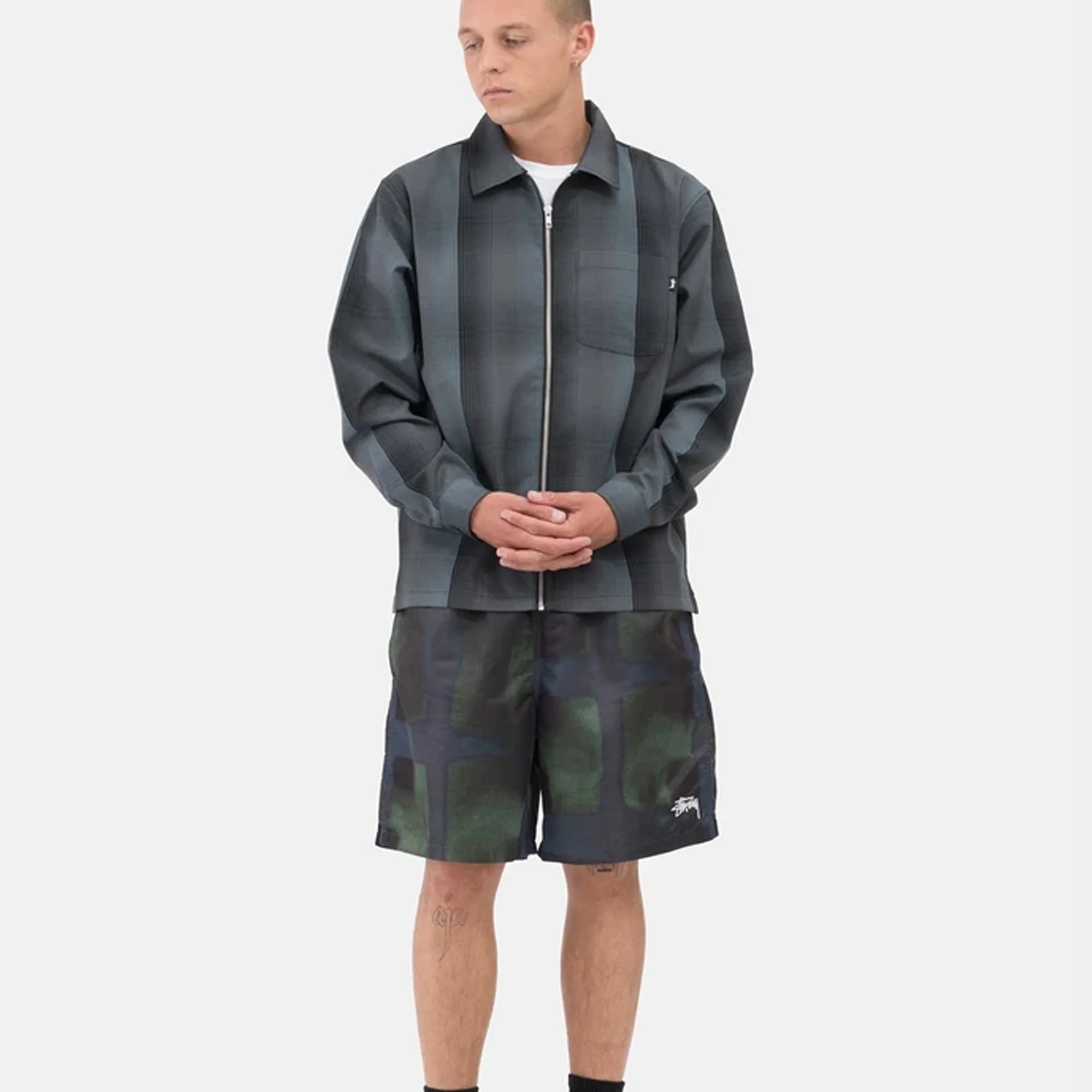 Stussy Mens Dyed Plaid Water Short 'Green' - Image 2