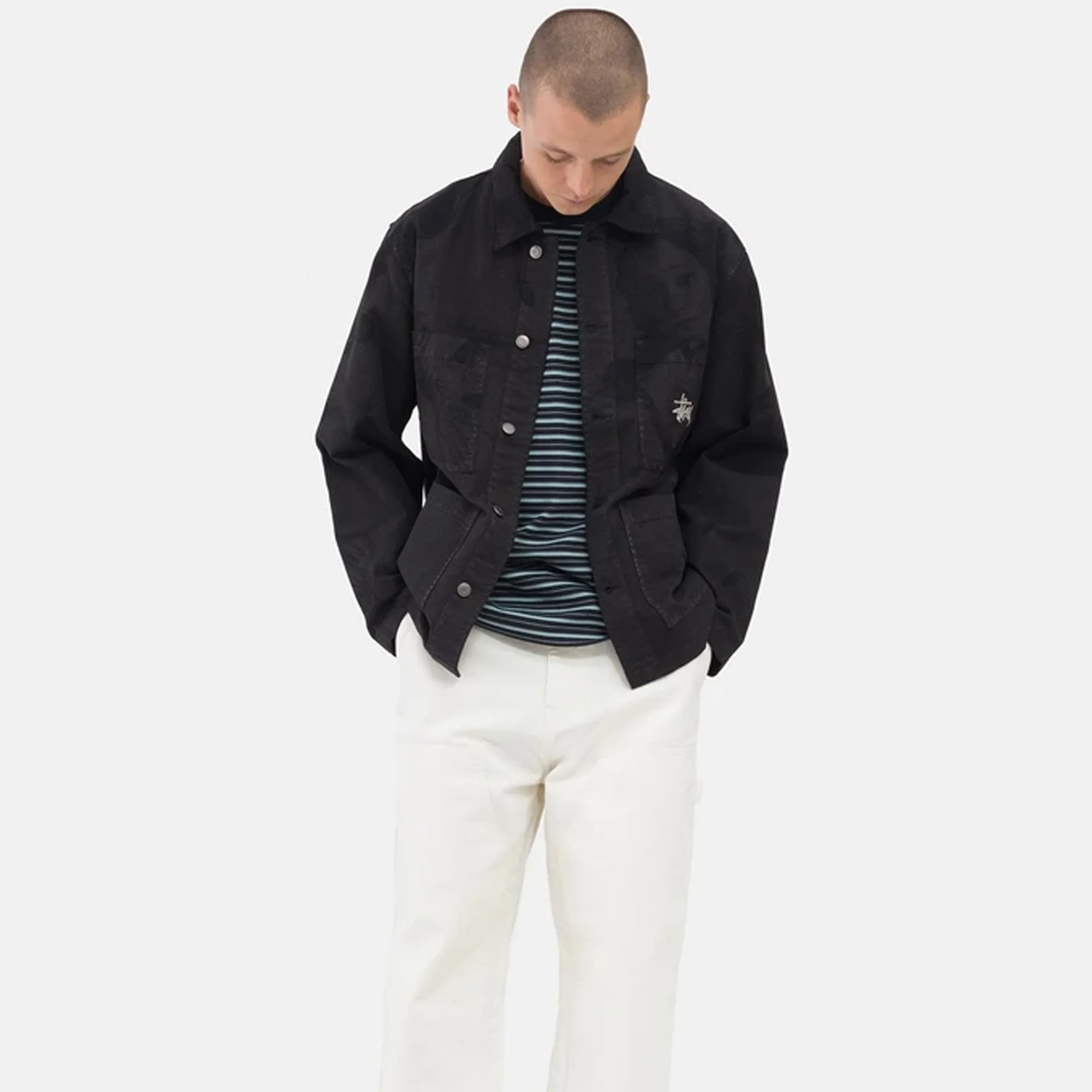 Stussy Mens Venus Chore Jacket 'Black' - Image 3