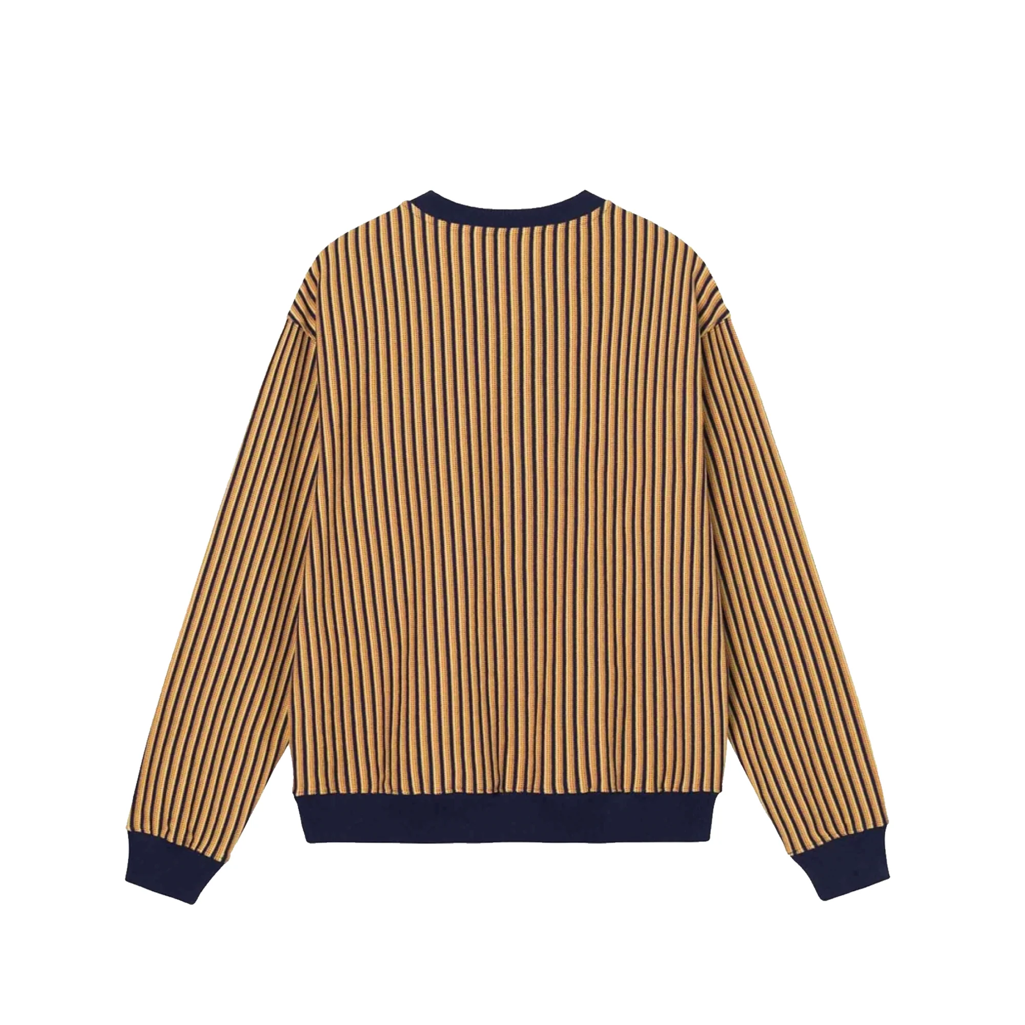 Stussy Mens Vertical Dot Striped LS Crew 'Navy' - Image 2