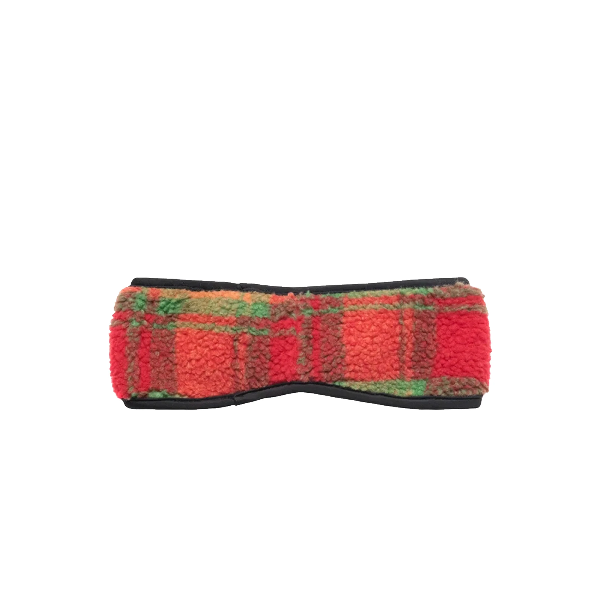 Stussy Mens Plaid Polar Fleece Headband 'Orange' - Image 2