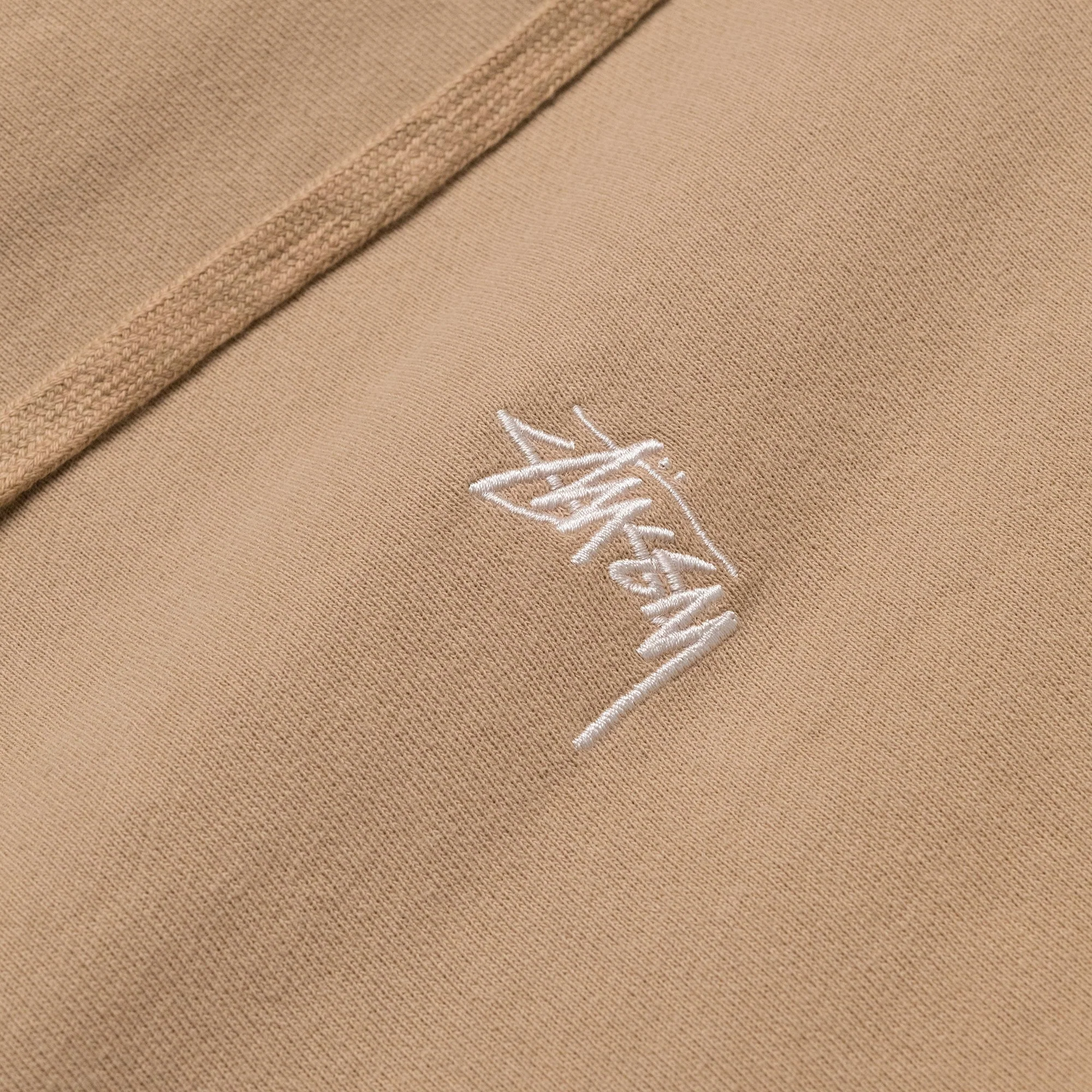 Stussy Mens Stock Logo Hoodie 'Beige' - Image 3