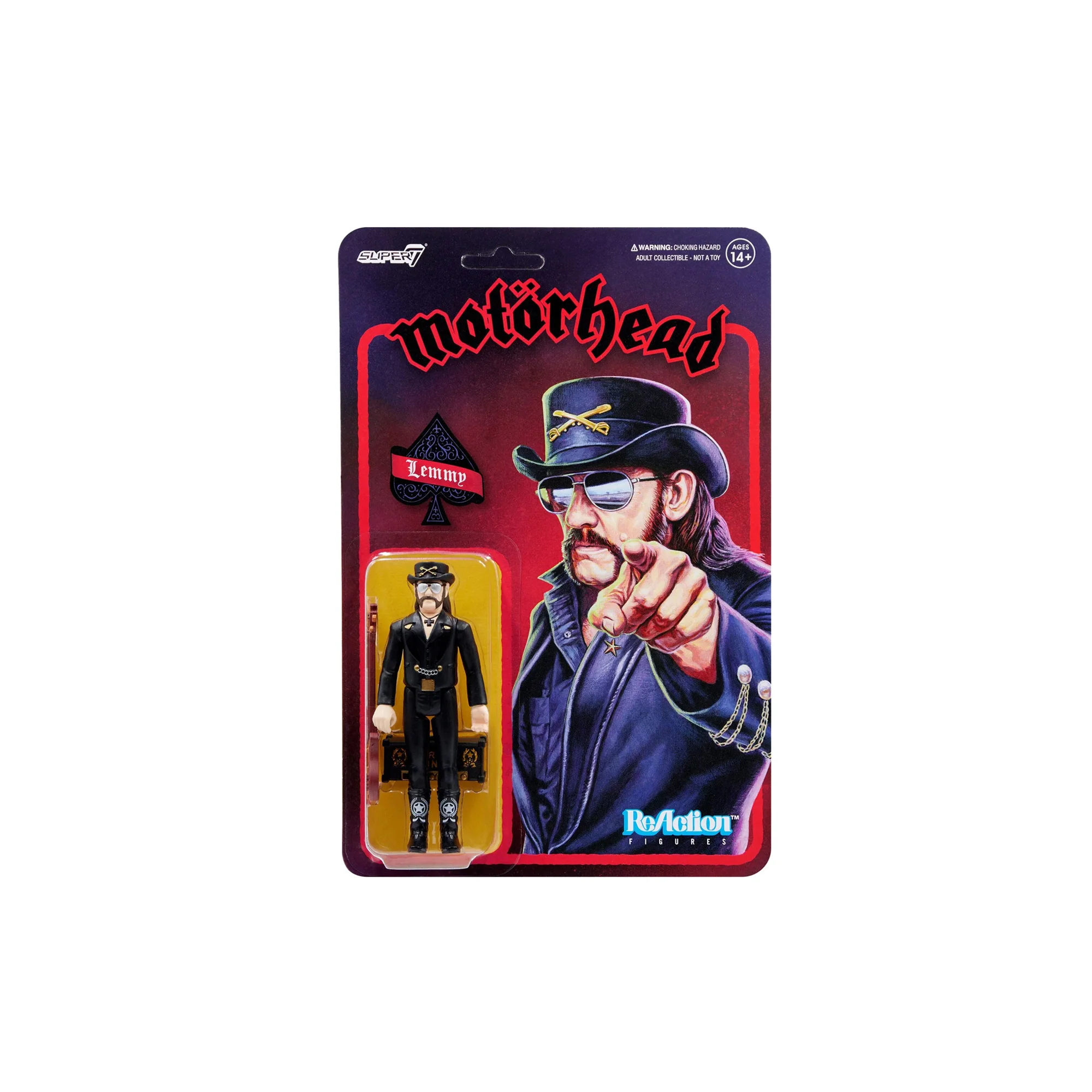 Super7 ReAction Figures Motörhead Lemmy (Modern Cowboy) Figure OS