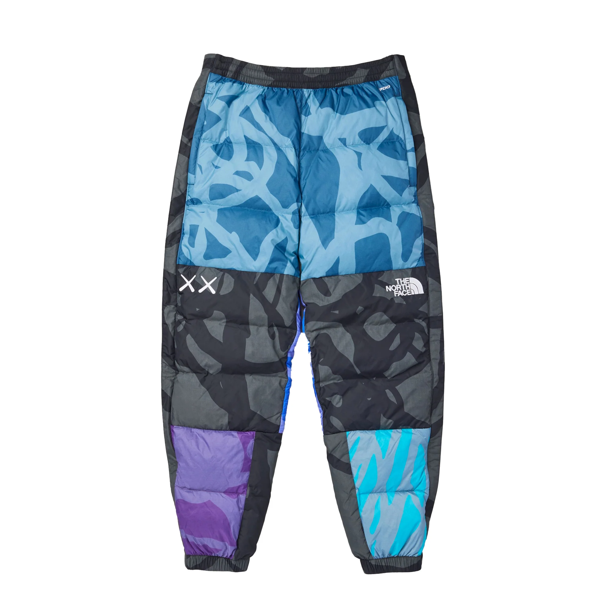 The North Face Mens XX Kaws Retro 1997 Nuptse Pants 'Blue Nuptse Print'