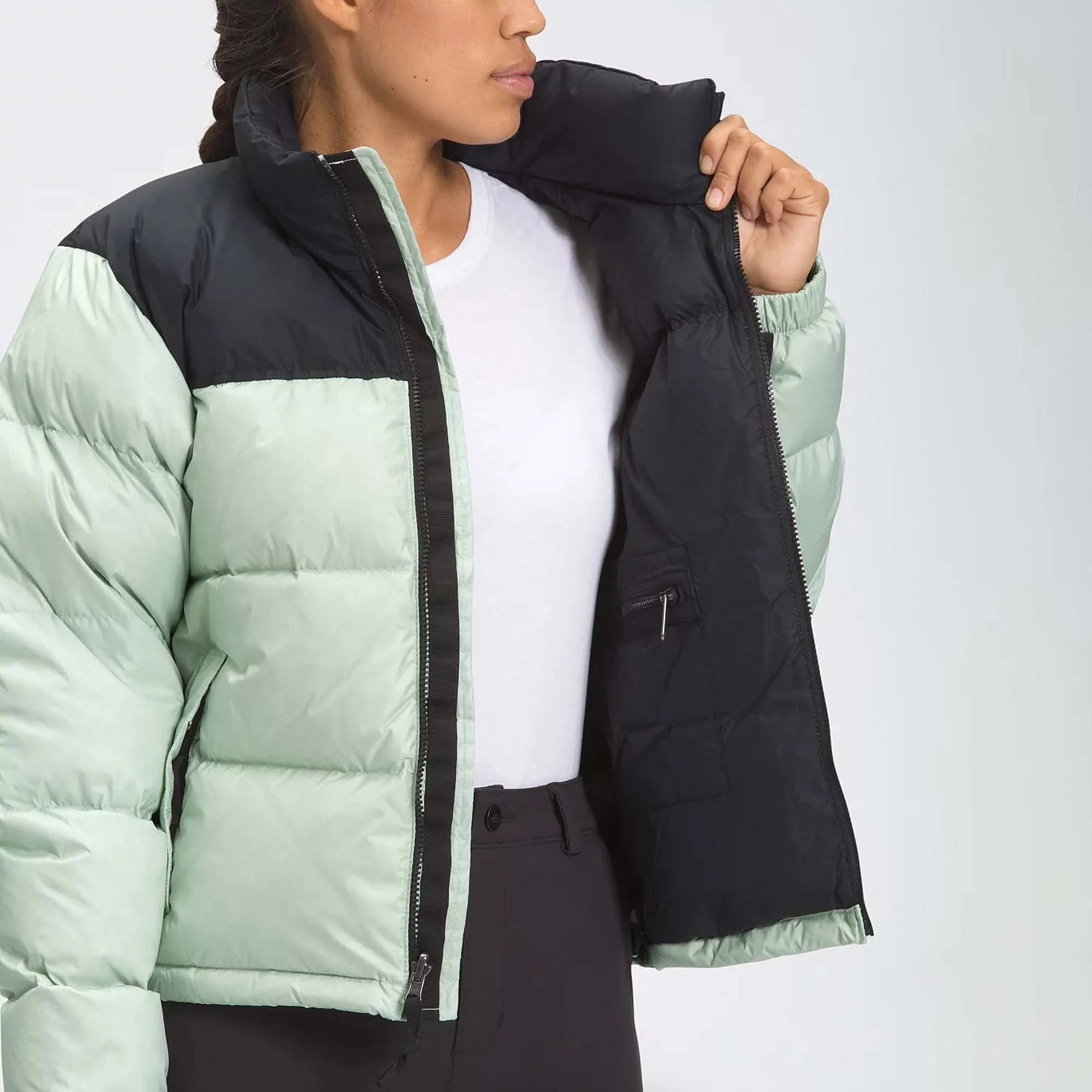The North Face Womens 'Green Mist' 1996 Retro Nuptse Jacket - Image 4