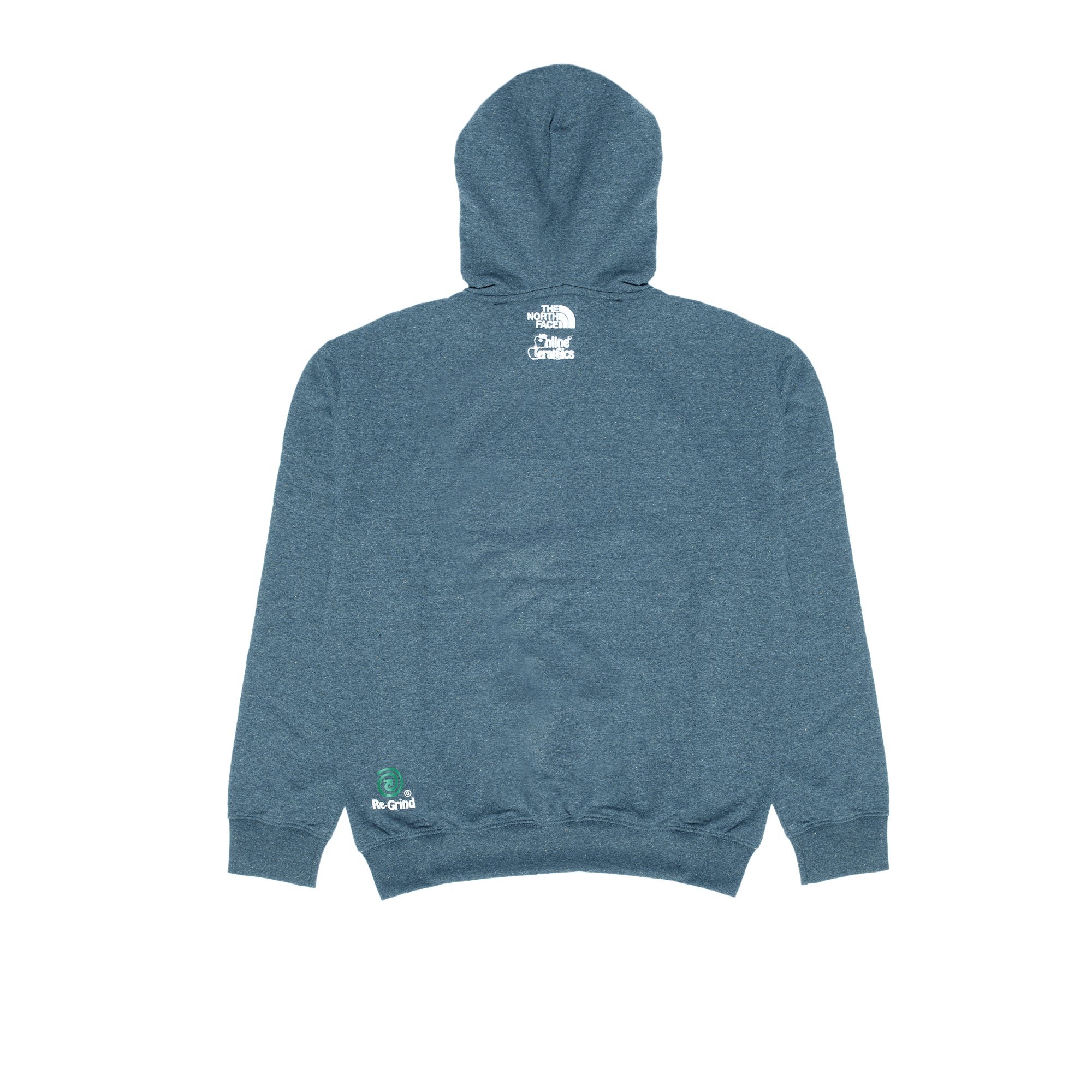 The North Face X Online Ceramics Mens Graphic Hoodie Blue Regrind - Image 2