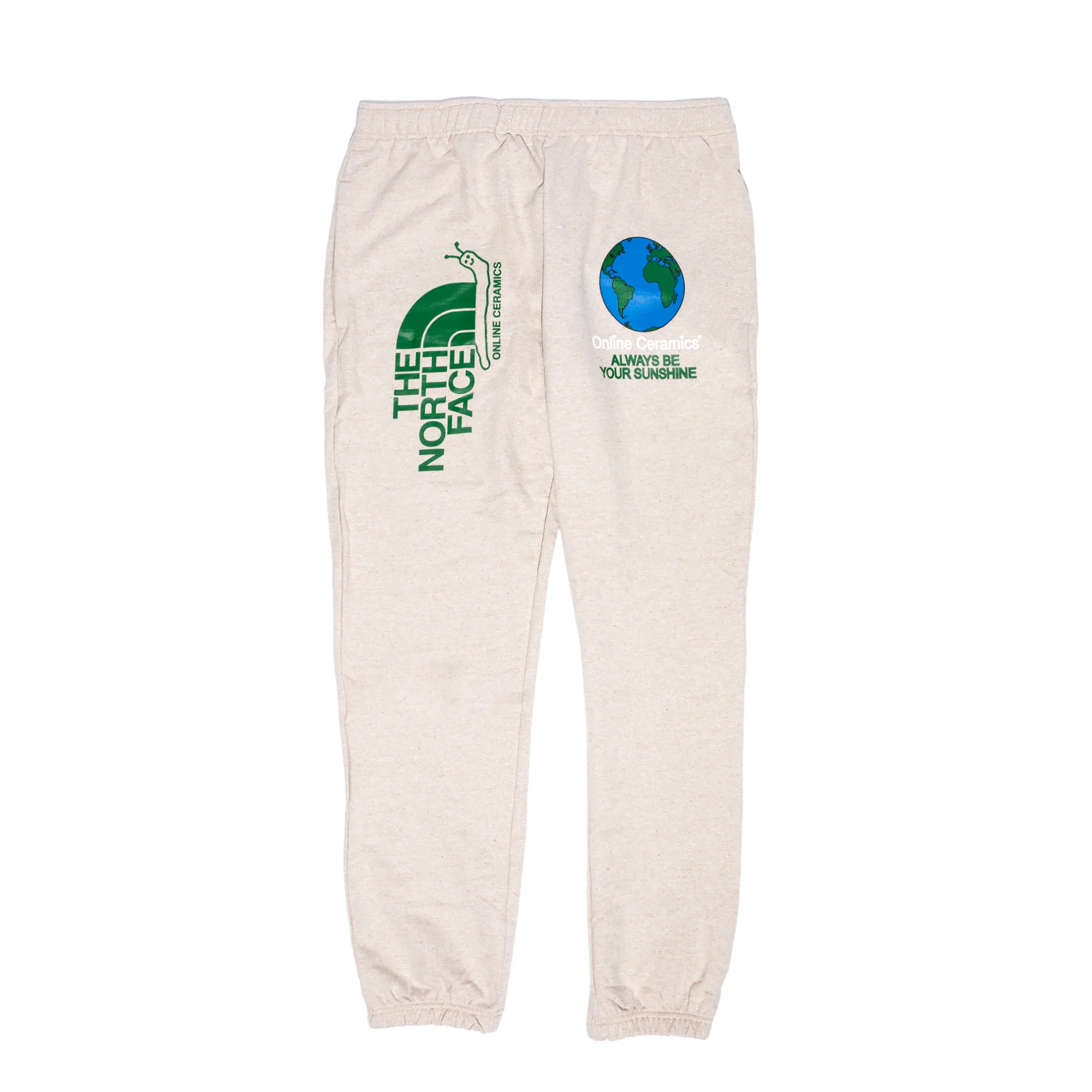 The North Face X Online Ceramics Mens Graphic Sweatpants White Regrind