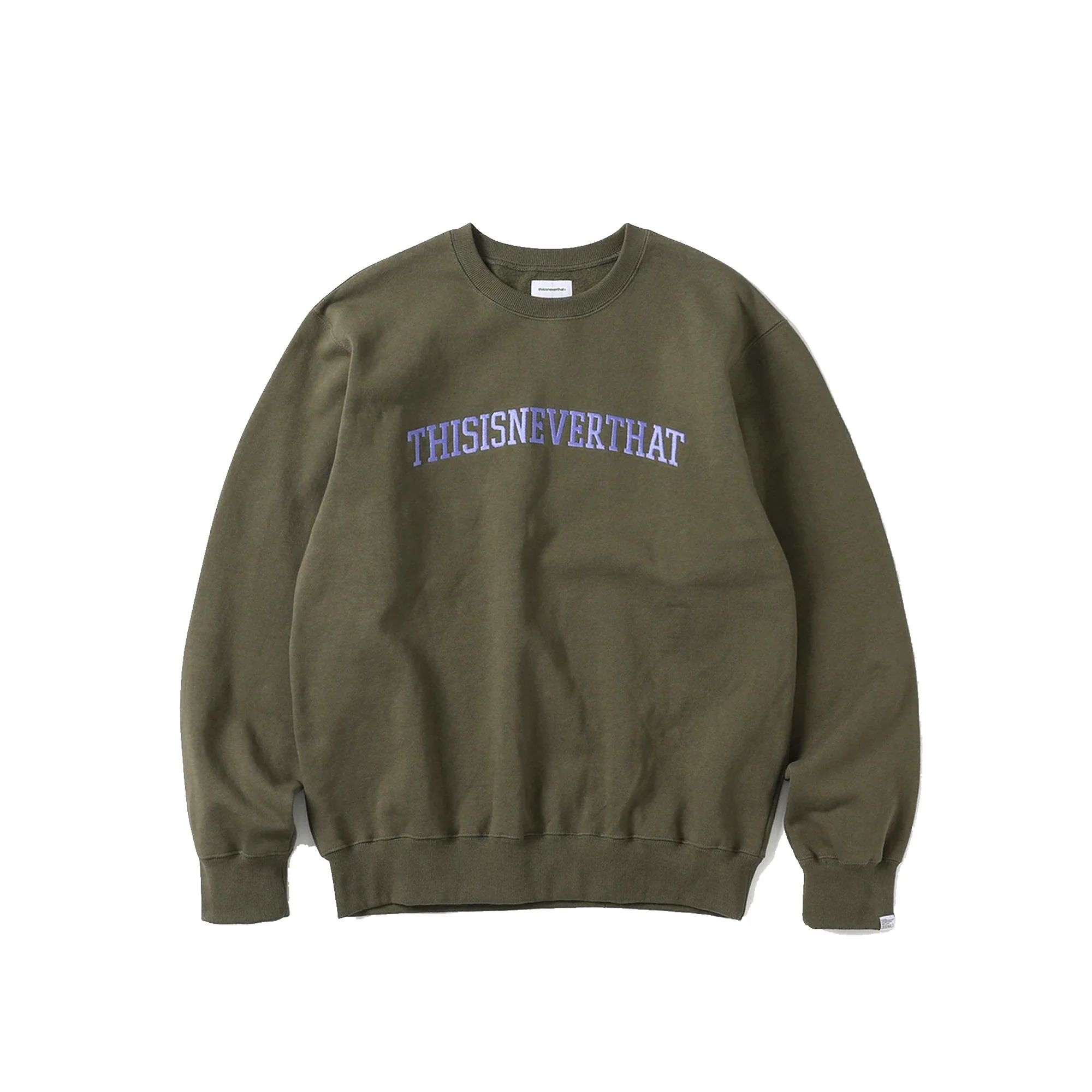THISISNEVERTHAT Mens Arch-logo Crewneck 'Olive'