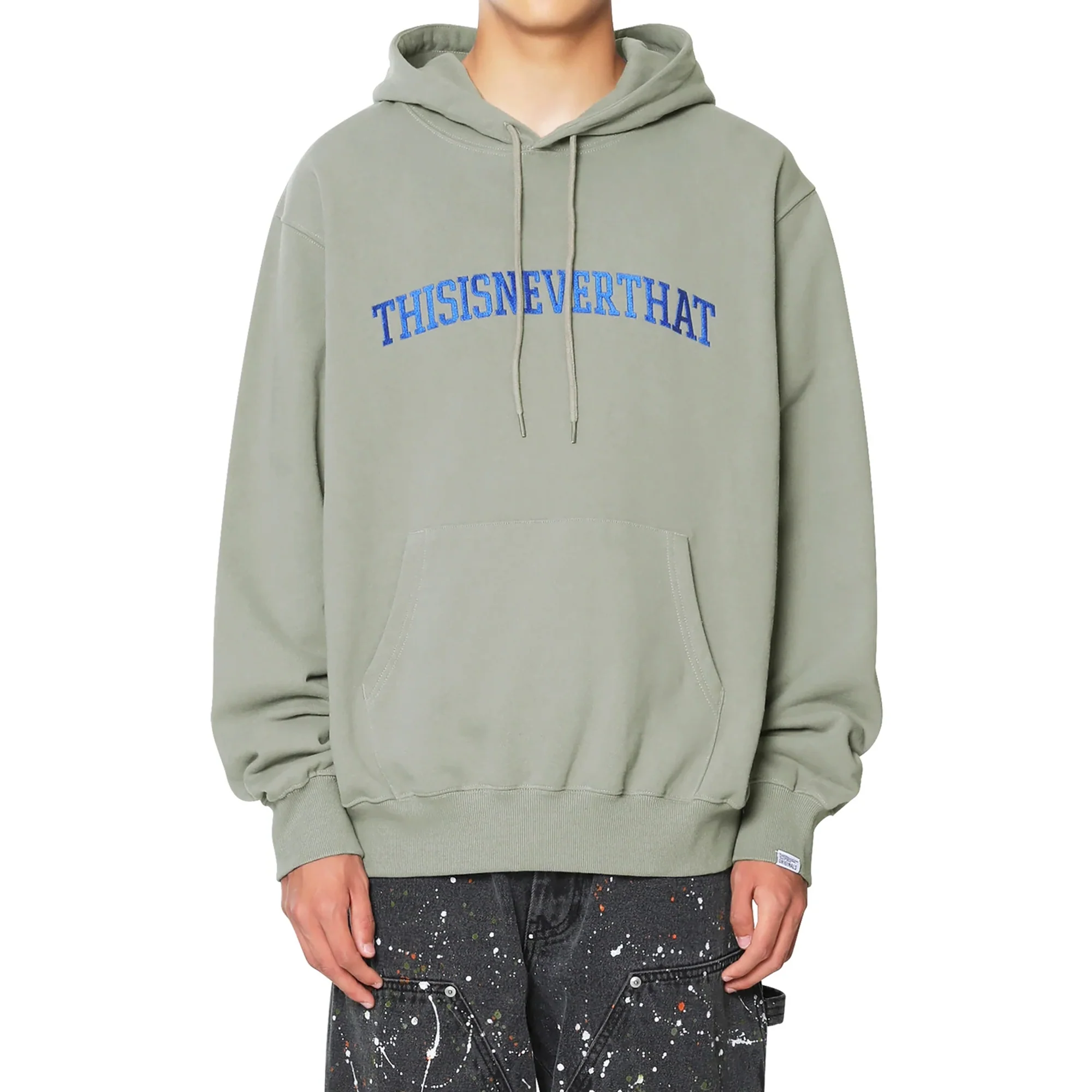 Thisisneverthat Mens Arch-Logo Hoodie 'Grey' - Image 4