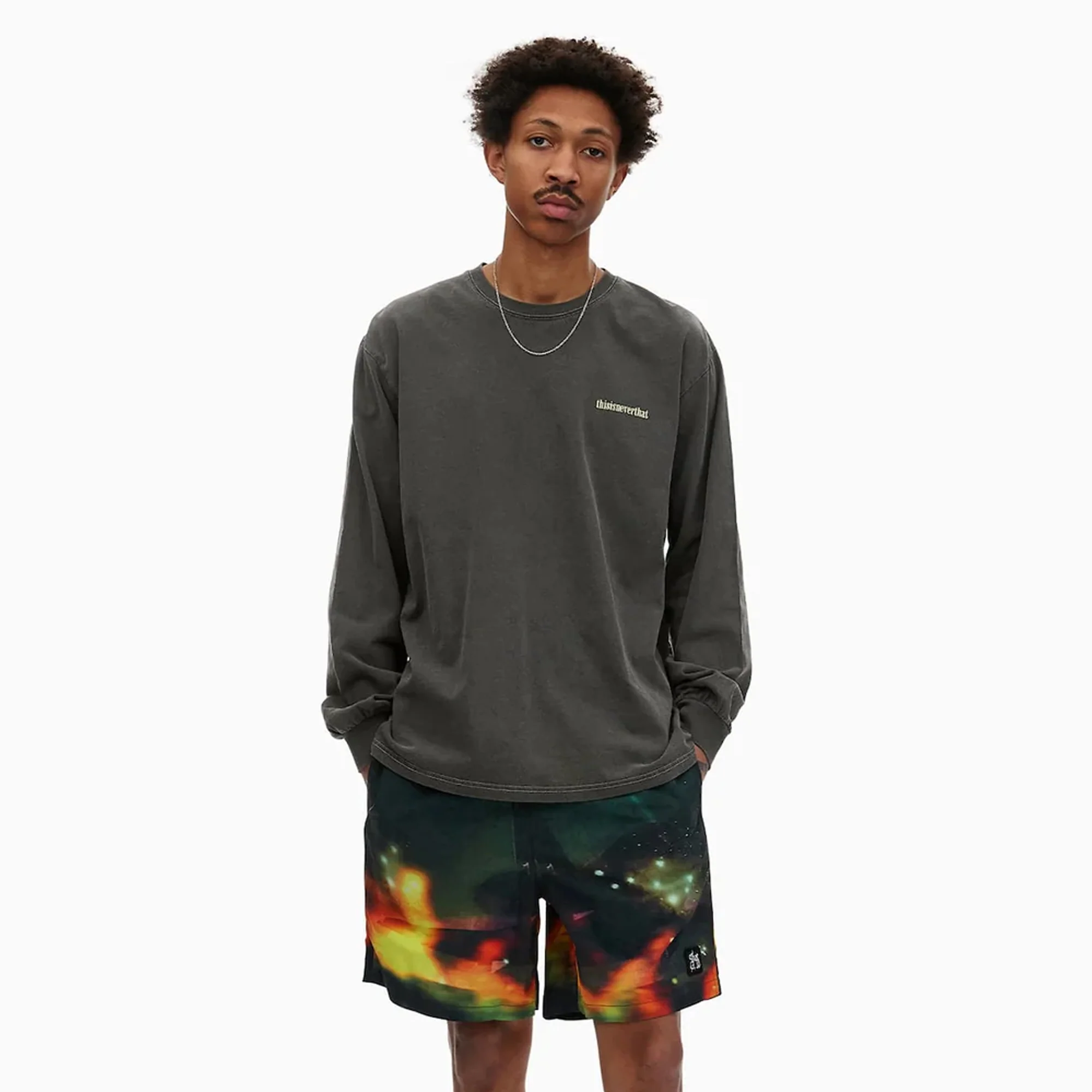 Thisisneverthat Mens Flame Onyx L/S Tee - Image 2