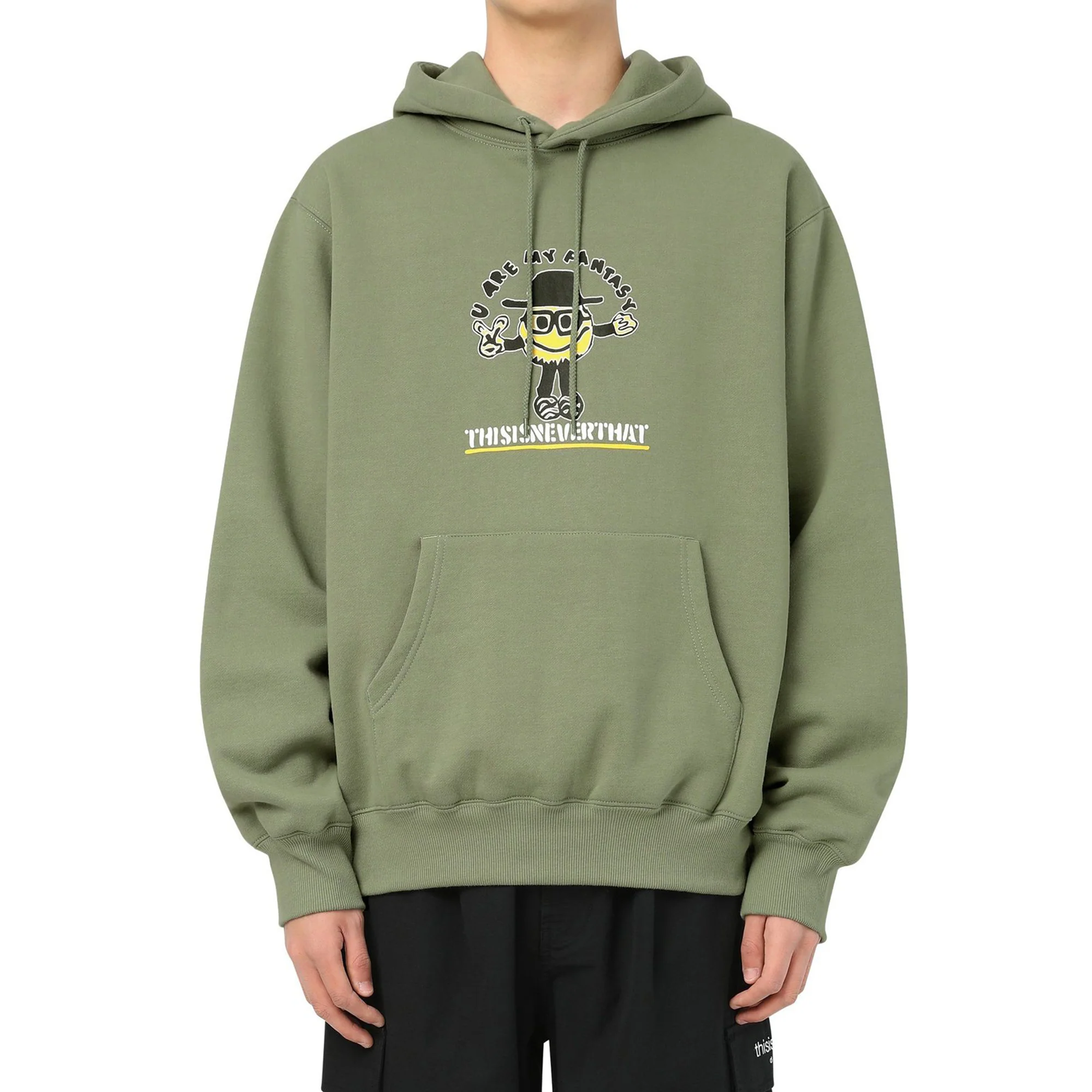 Thisisneverthat Mens Goodman Hooded Sweatshirt 'Light Olive' - Image 3