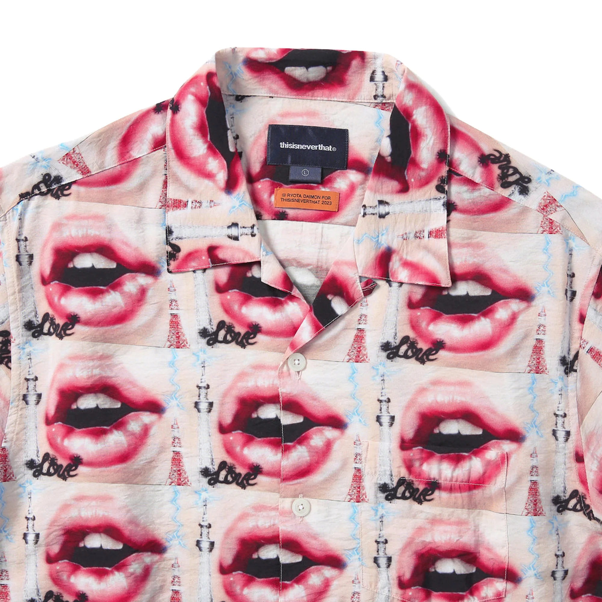 Thisisneverthat Mens Lips Rayon SS Shirt - Image 3