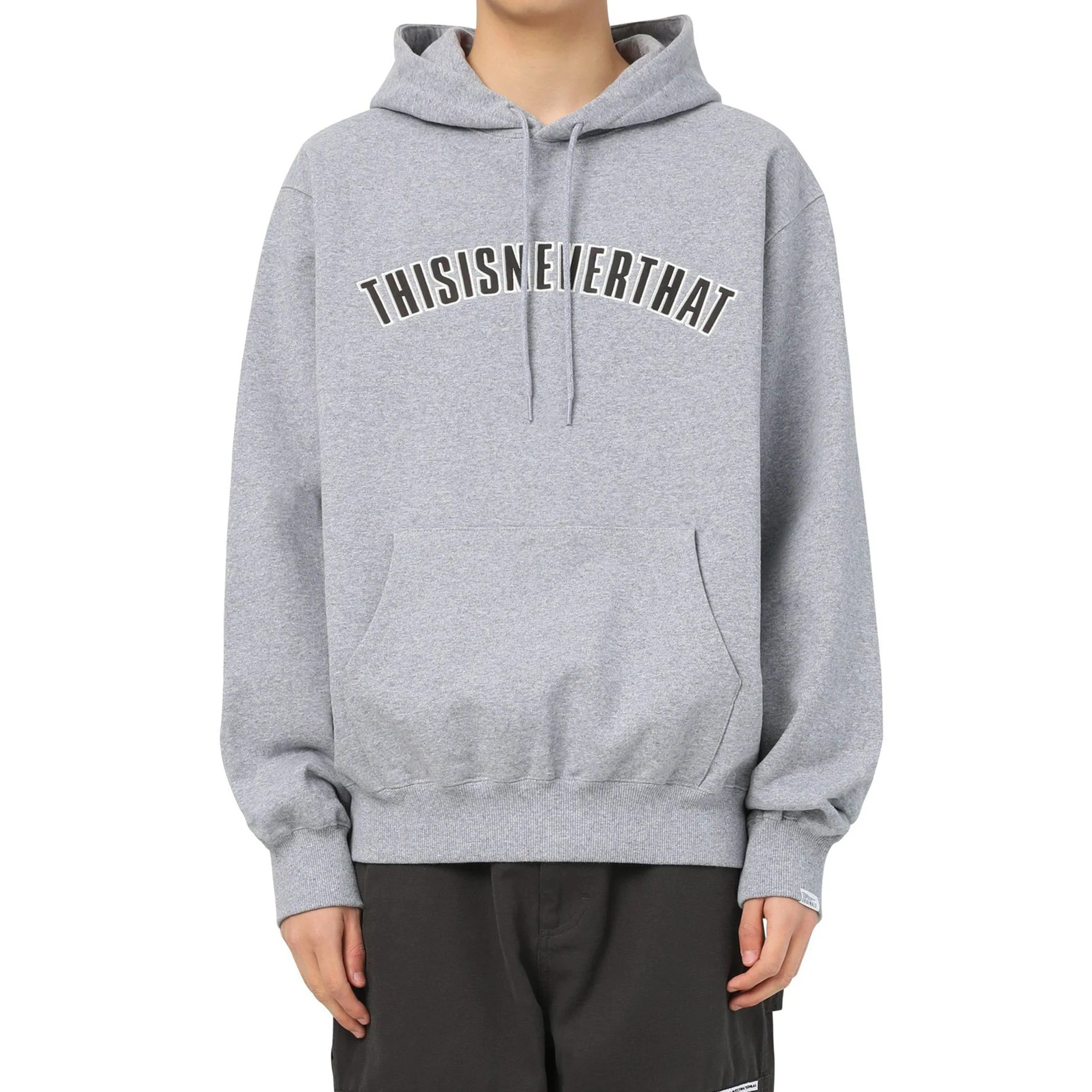 Thisisneverthat Mens New Arc Hooded Sweatshirt 'Heather Grey' - Image 3
