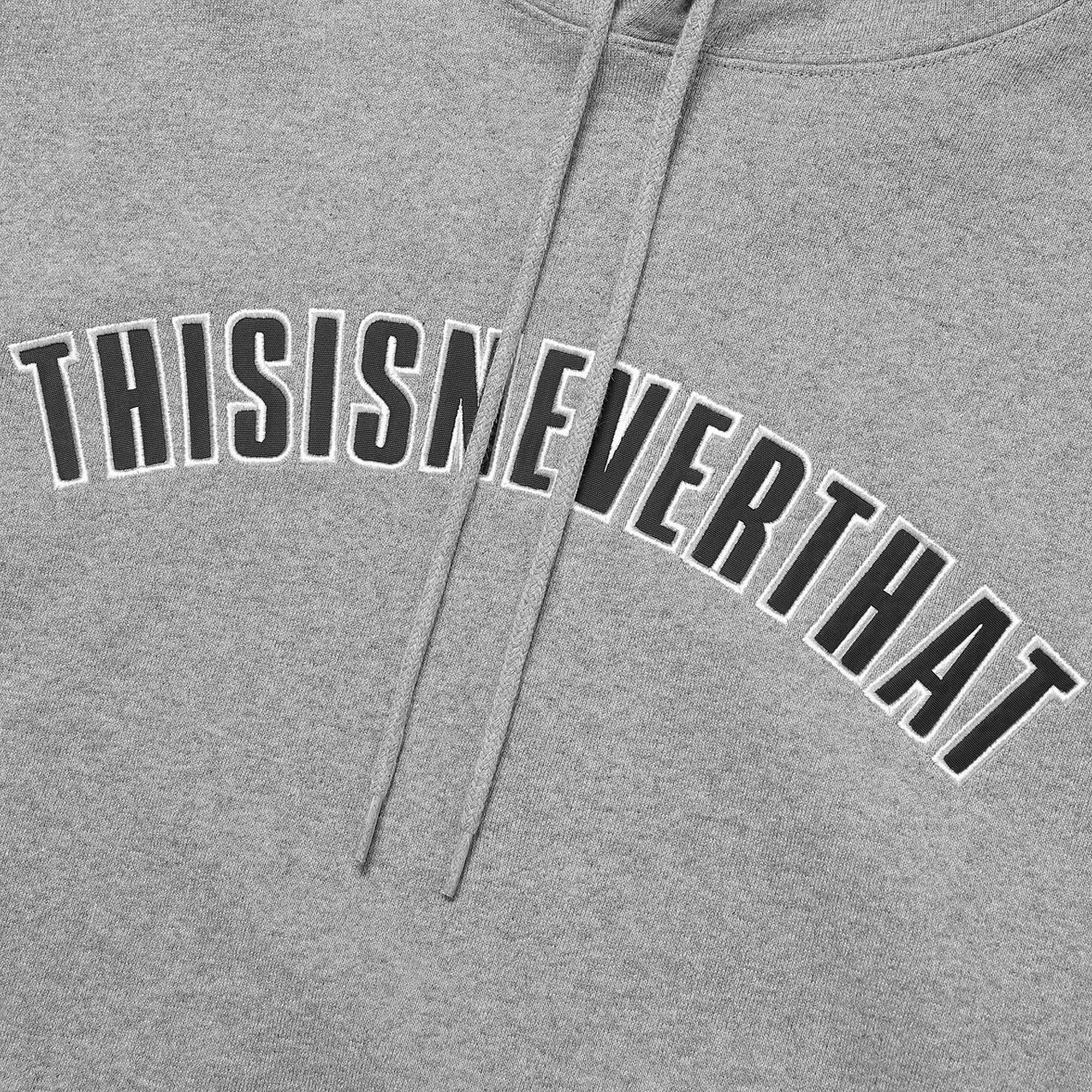 Thisisneverthat Mens New Arc Hooded Sweatshirt 'Heather Grey' - Image 4