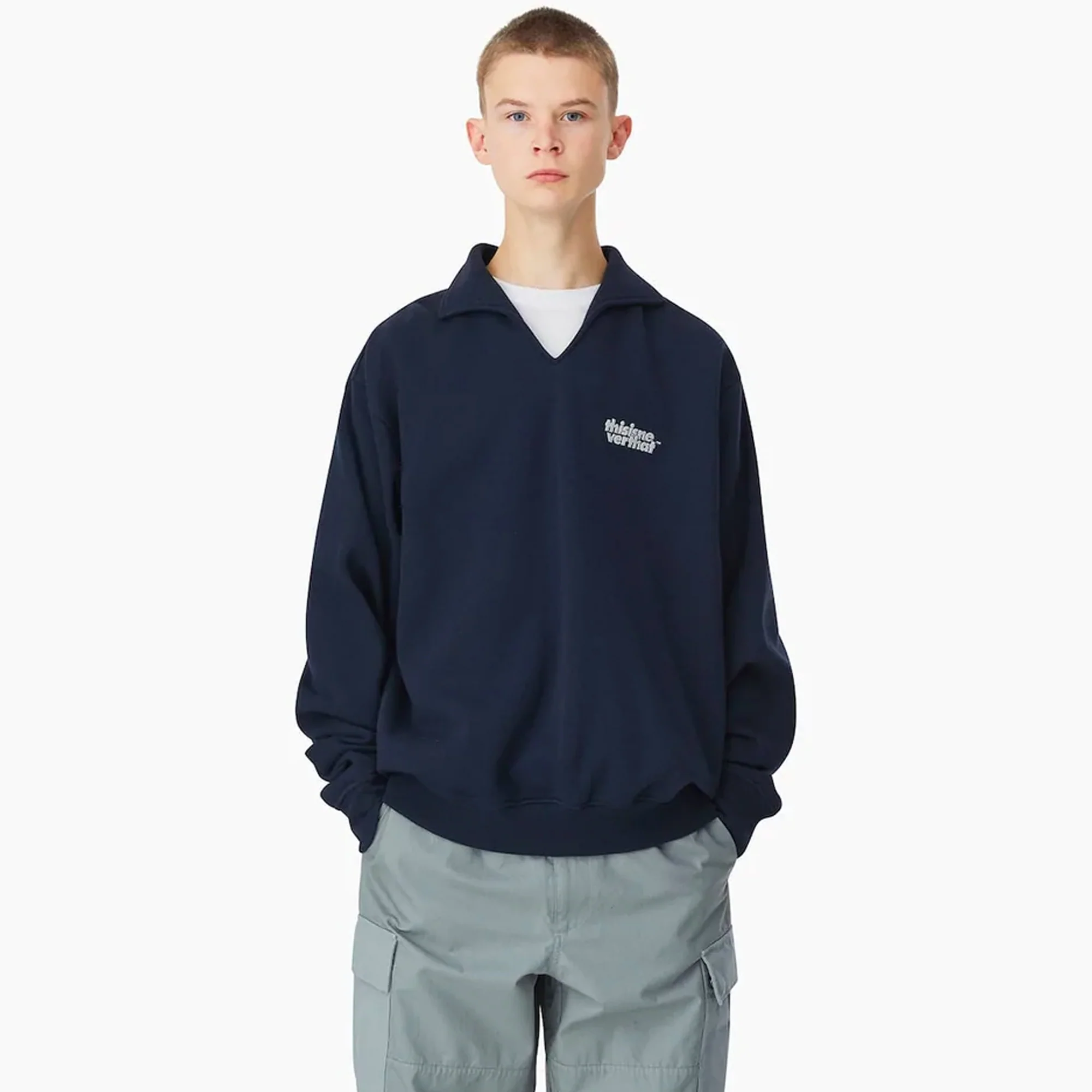 Thisisneverthat Mens Open Collar Sweatshirt - Image 2