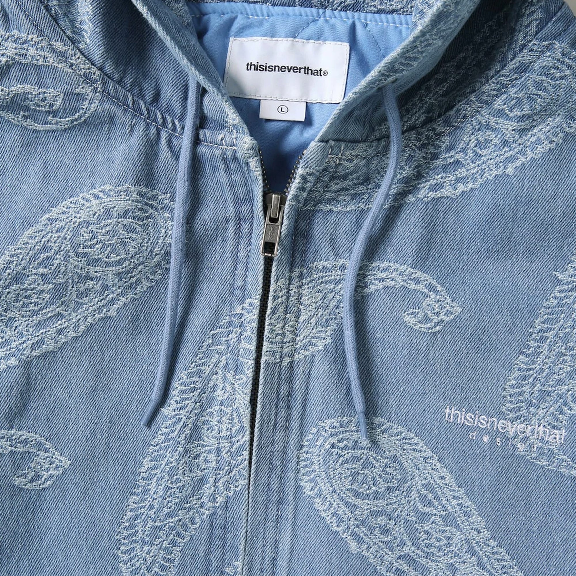 Thisisneverthat Mens Paisley Denim Jacket 'Light Blue' - Image 3