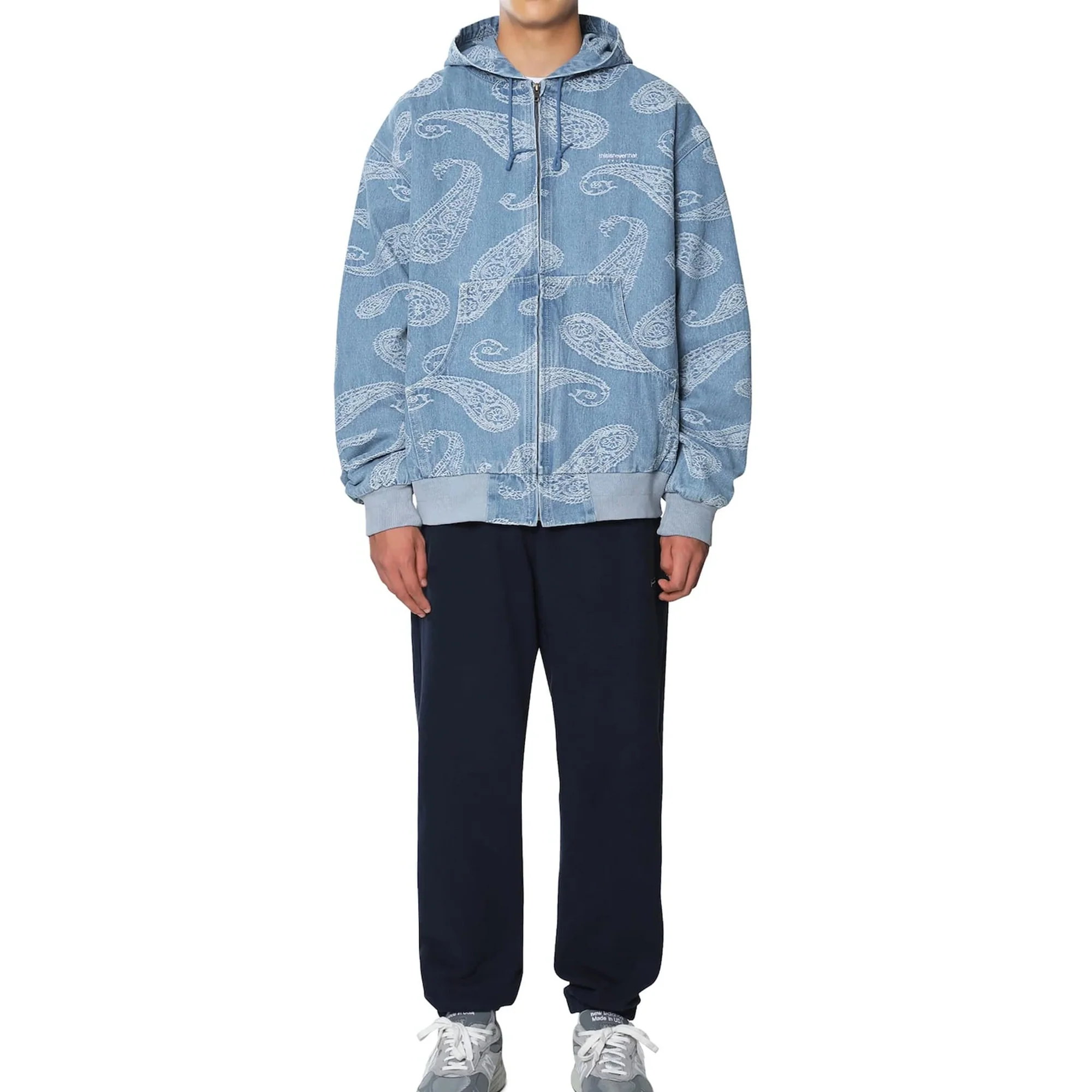 Thisisneverthat Mens Paisley Denim Jacket 'Light Blue' - Image 4