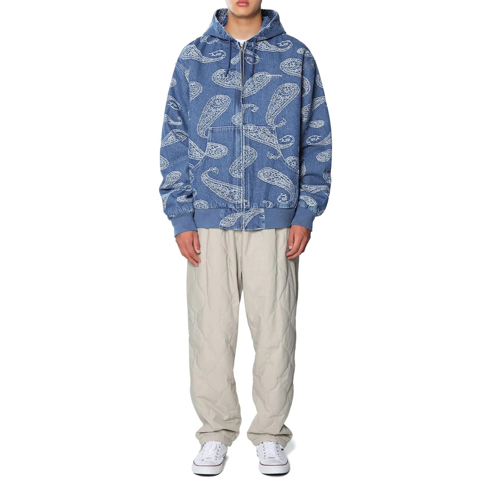 Thisisneverthat Mens Paisley Denim Jacket 'Blue' - Image 4