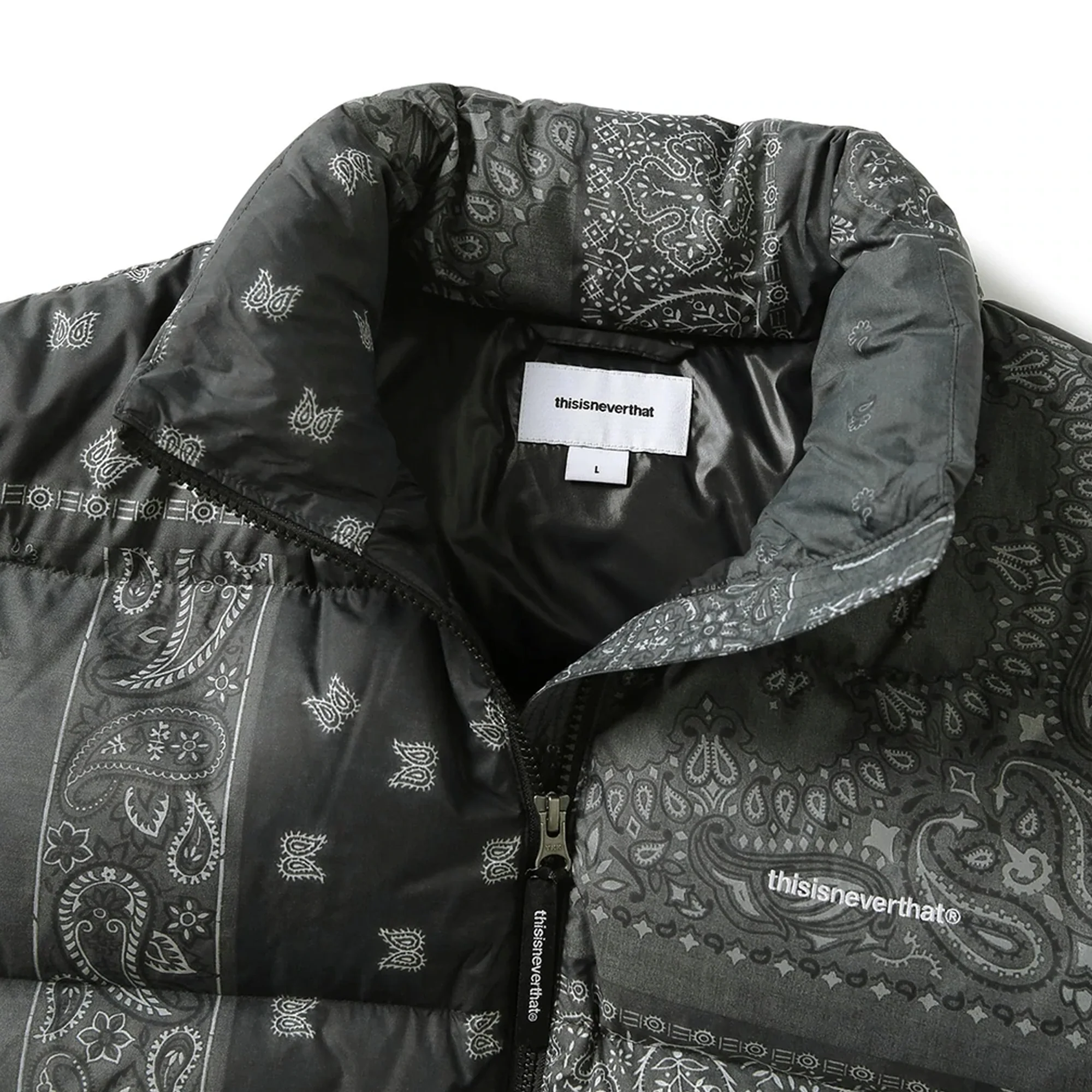 Thisisneverthat Mens PERTEX® T Down Jacket 'Bandana Black' - Image 3