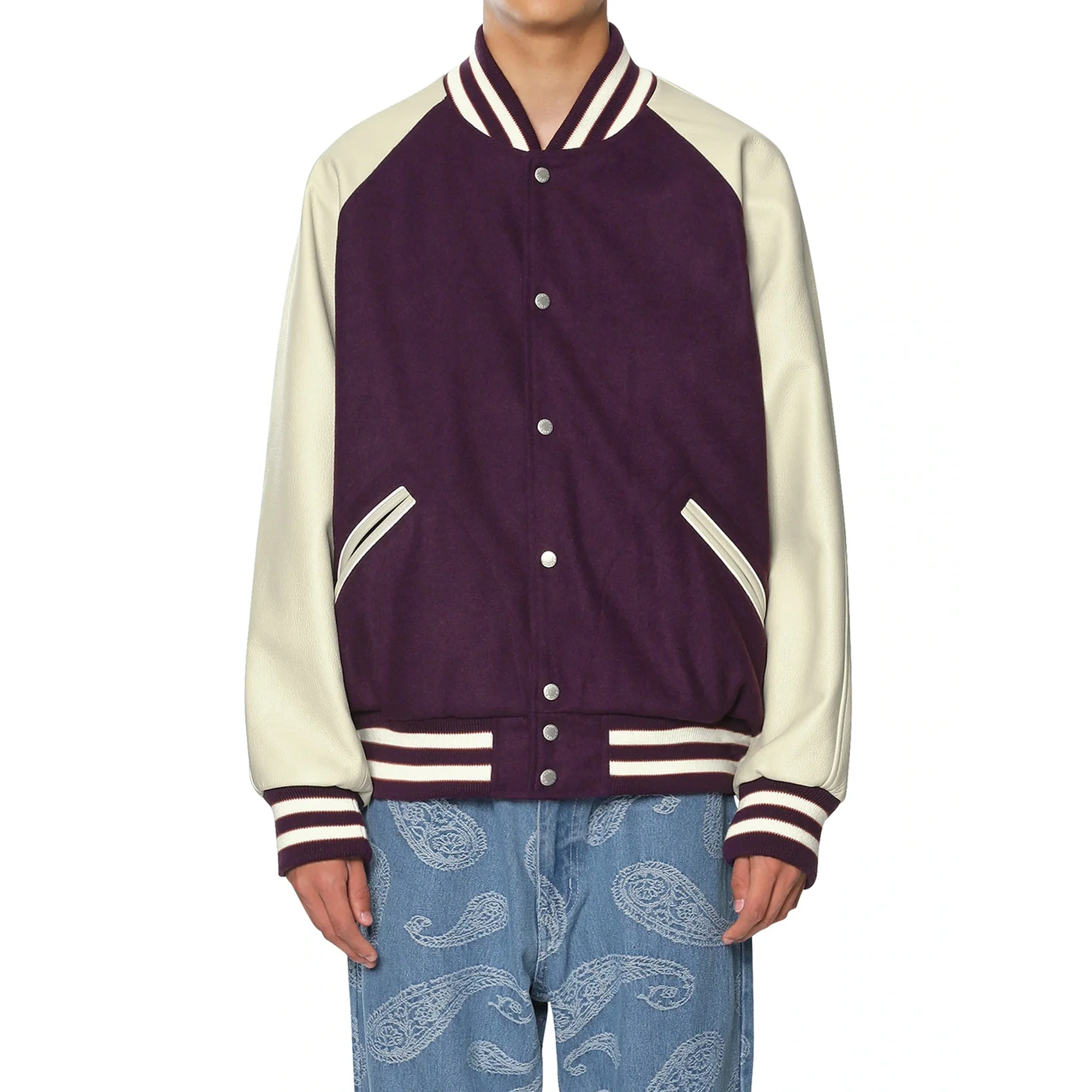 Thisisneverthat Mens Raglan Varsity Jacket 'Purple' - Image 4