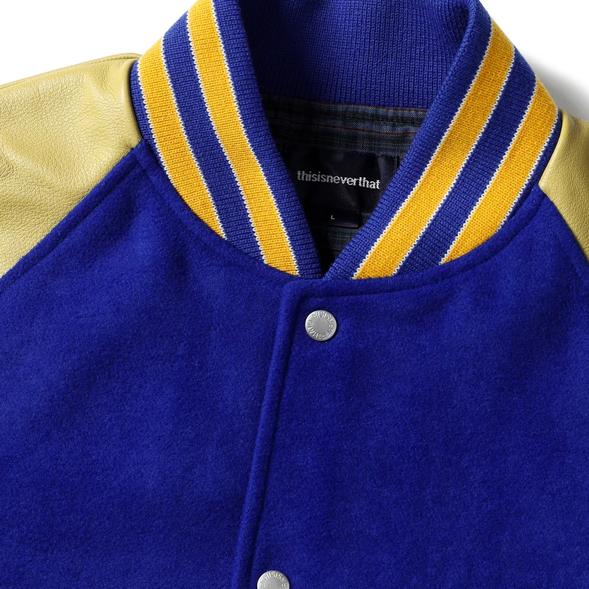 Thisisneverthat Mens Raglan Varsity Jacket 'Blue' - Image 3