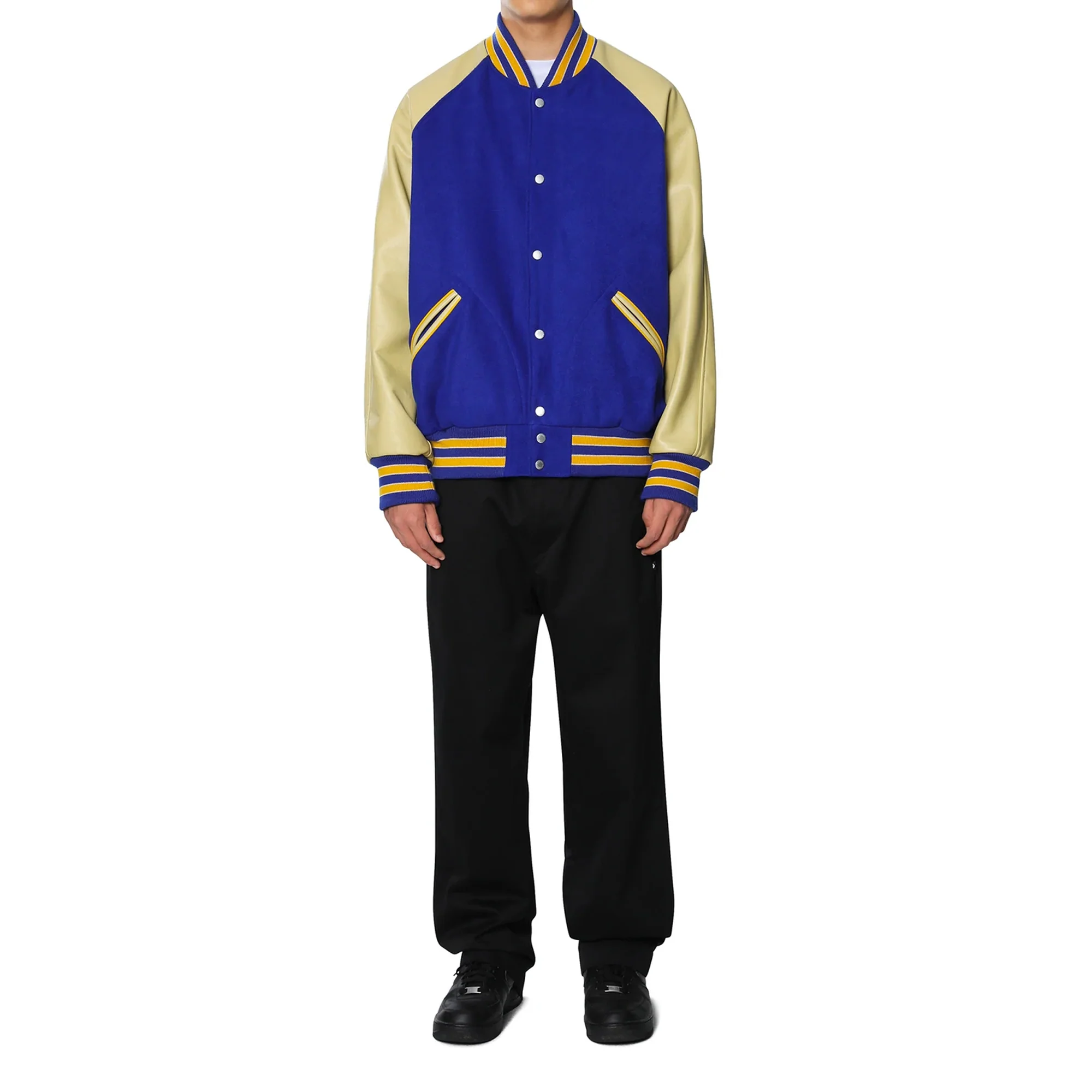 Thisisneverthat Mens Raglan Varsity Jacket 'Blue' - Image 4