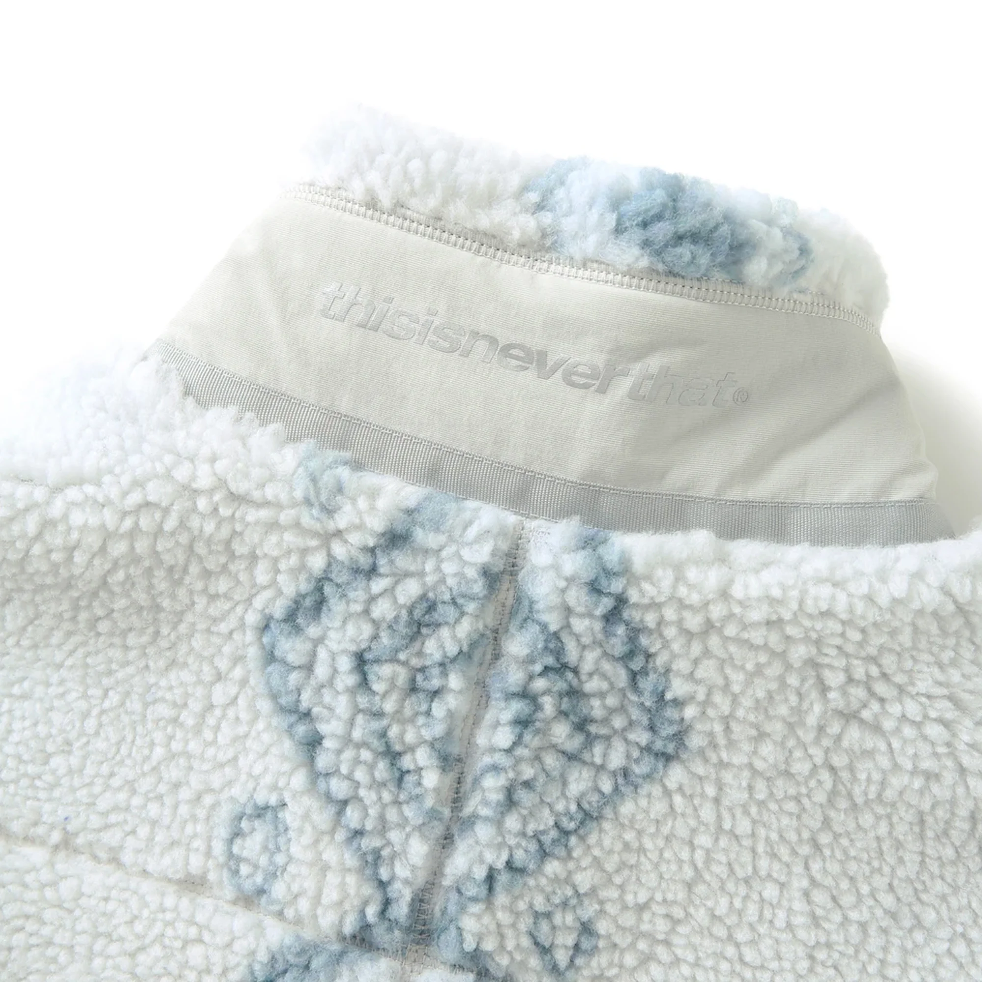 THISISNEVERTHAT Mens Sherpa Fleece Jacket 'Stone' - Image 3