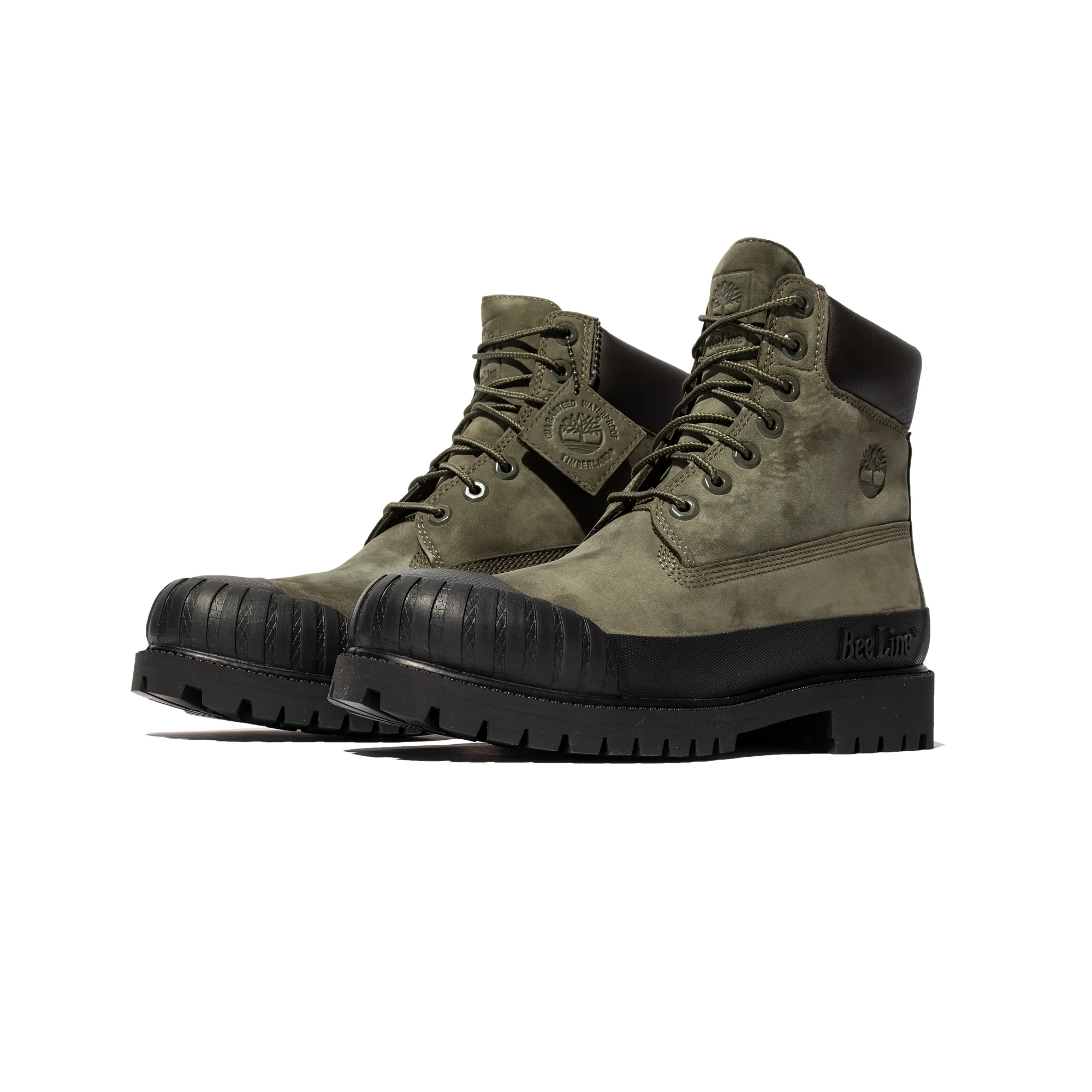 Timberland x Beeline Mens 6" Prem Rubber Toe WP Shoes 'Dk grn/black - Image 2