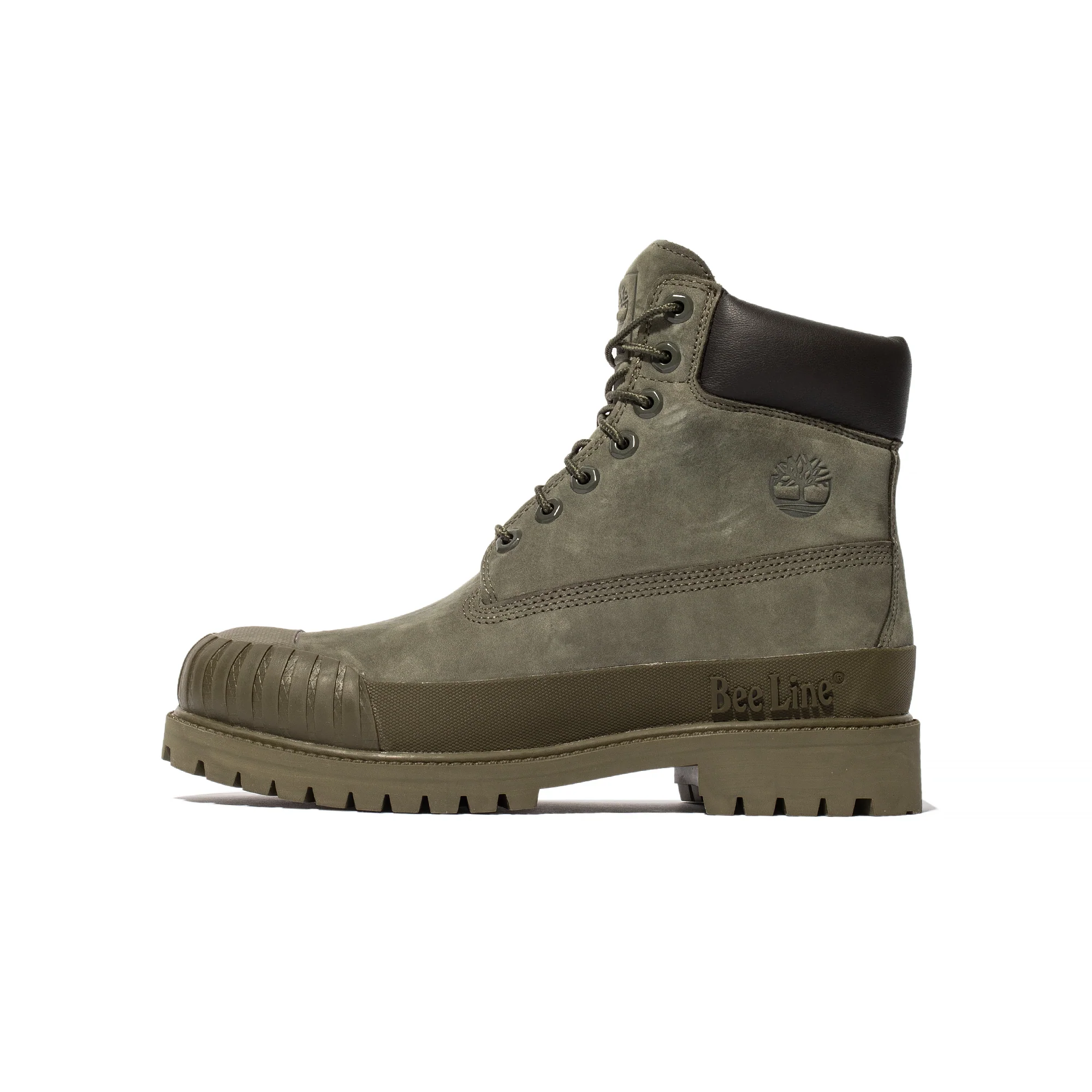Timberland x Beeline Mens 6" Prem Rubber Toe WP Shoes 'Dk grn/grn'