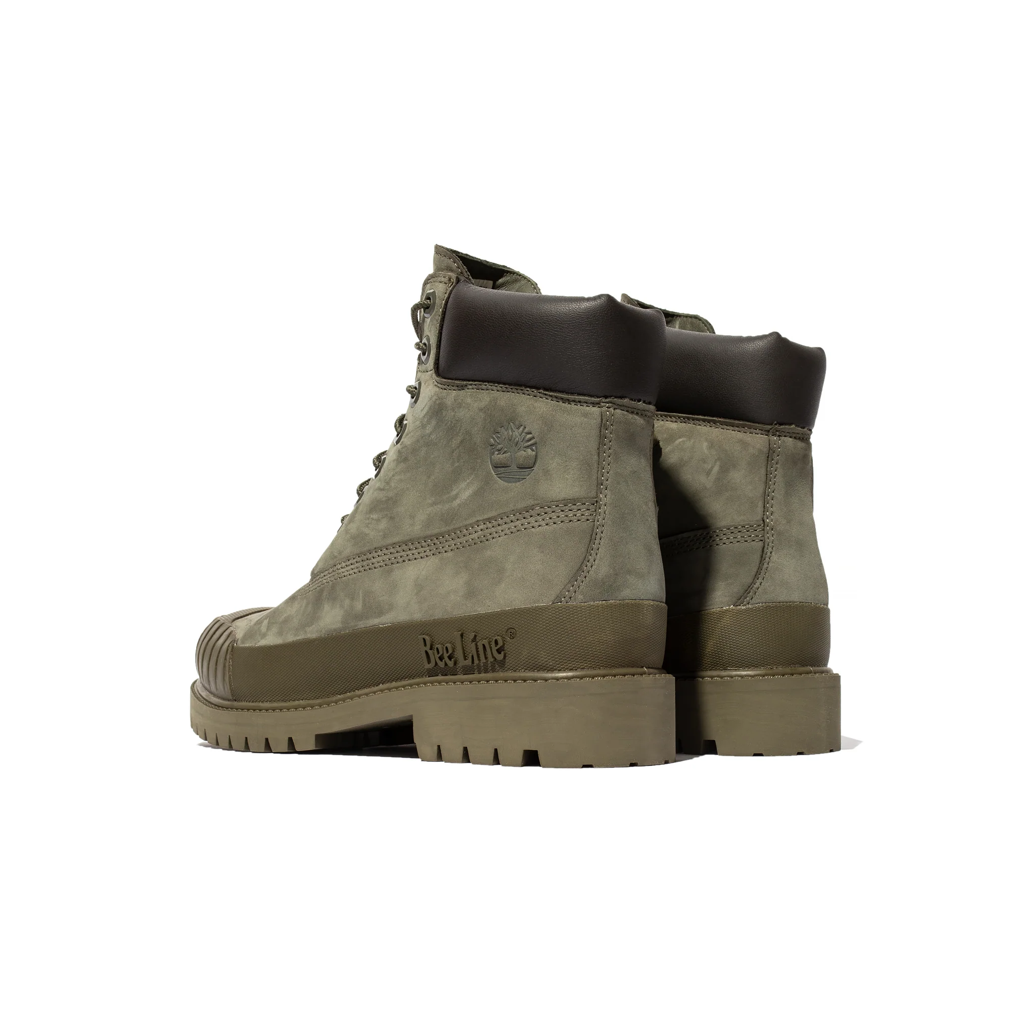 Timberland x Beeline Mens 6" Prem Rubber Toe WP Shoes 'Dk grn/grn' - Image 3