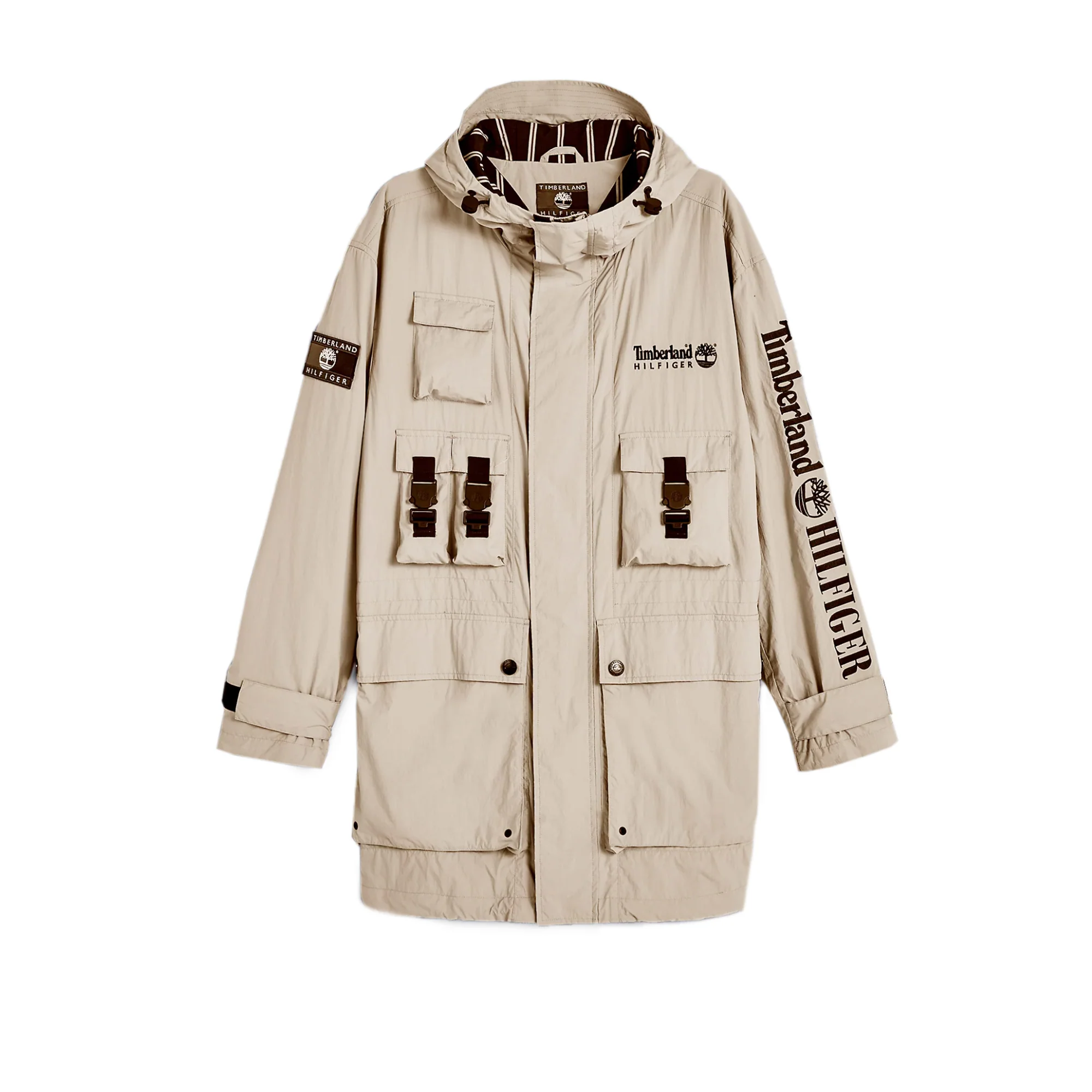 Tommy Hilfiger x Timberland Mens Ri Cargo Parka 'Light Sandalwood'