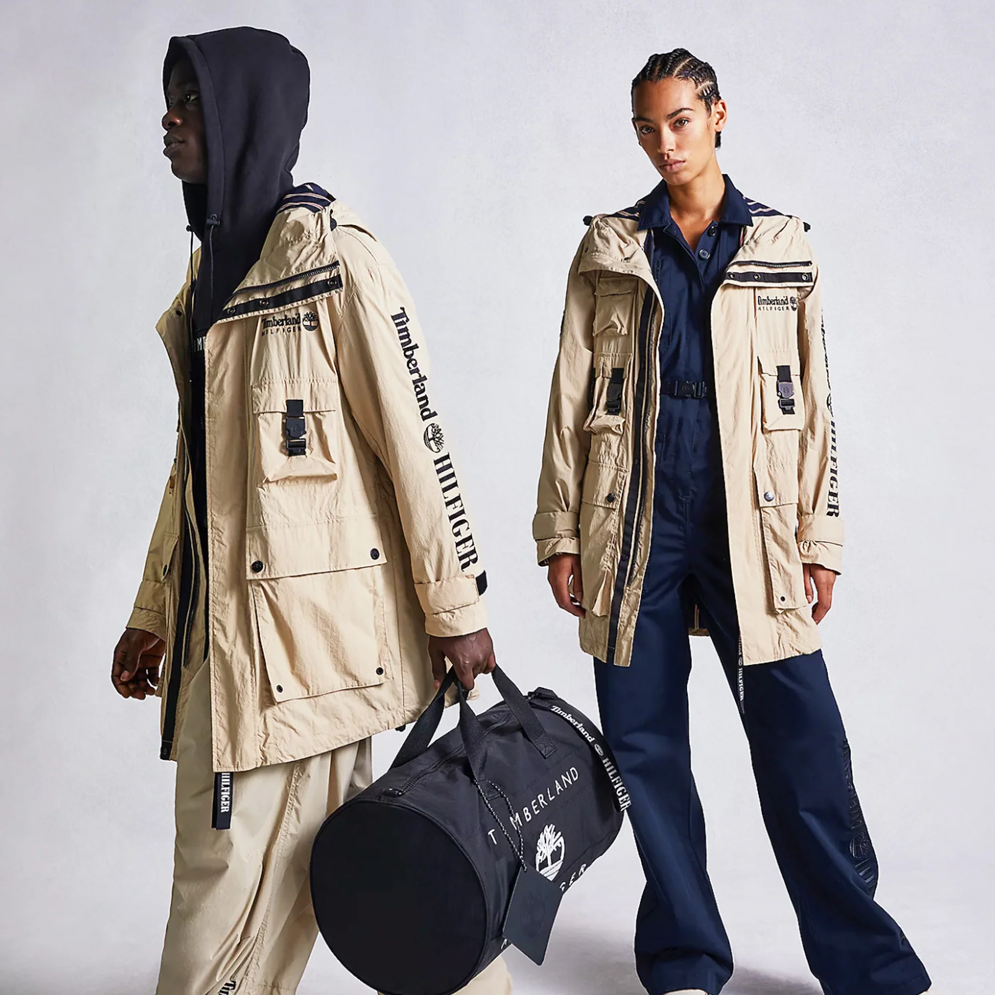 Tommy Hilfiger x Timberland Mens Ri Cargo Parka 'Light Sandalwood' - Image 3