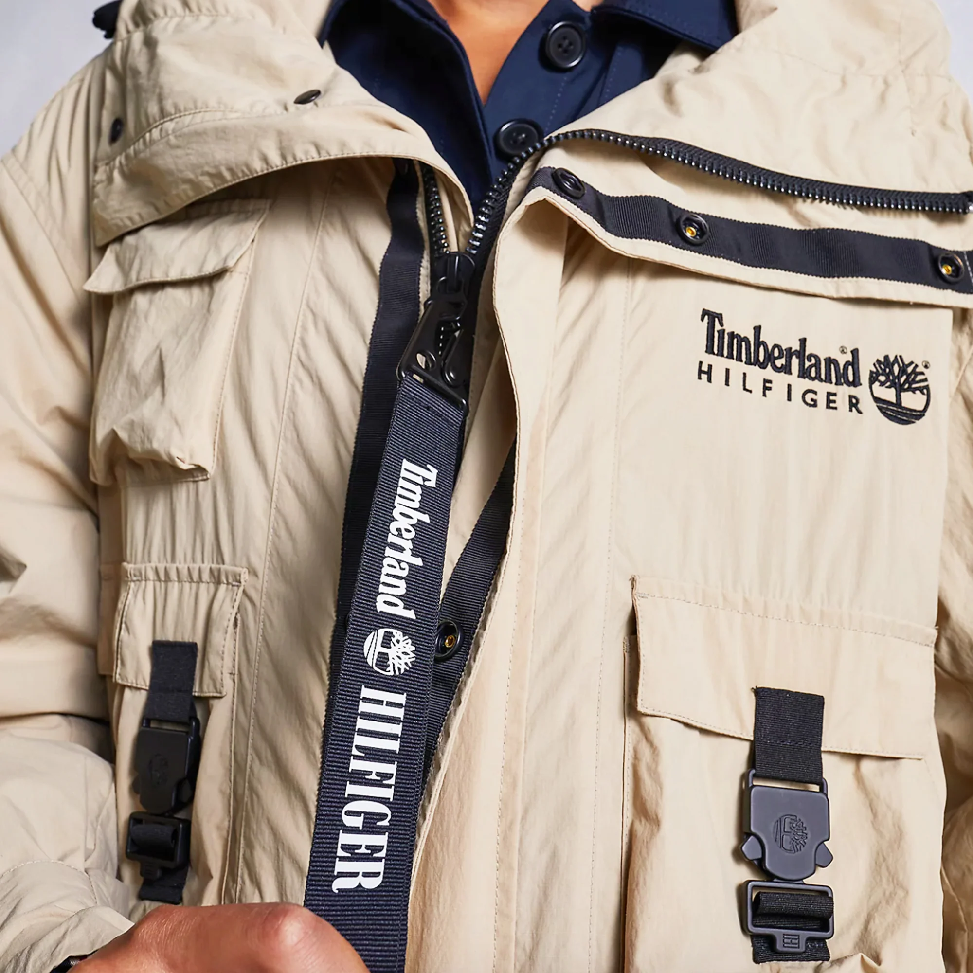 Tommy Hilfiger x Timberland Mens Ri Cargo Parka 'Light Sandalwood' - Image 4