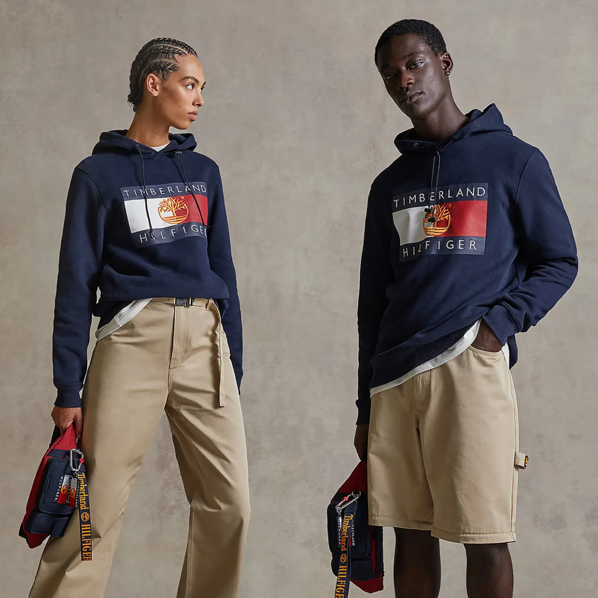Tommy Hilfiger x Timberland Mens RM Flag Hoodie 'Desert Sky' - Image 4
