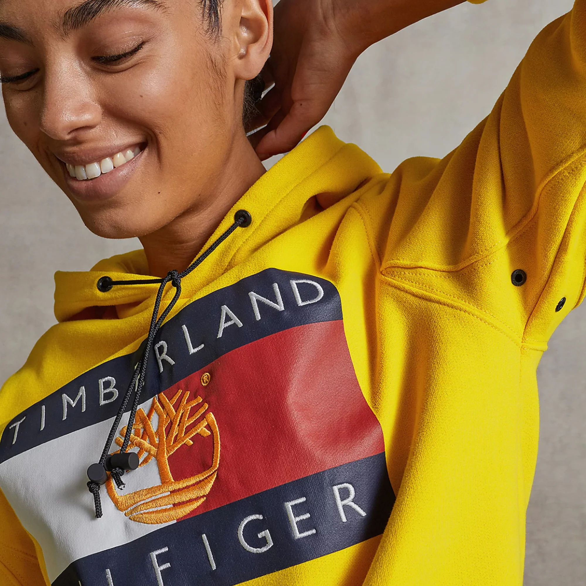 Tommy Hilfiger x Timberland Mens RM Flag Hoodie 'Primary Yellow' - Image 4