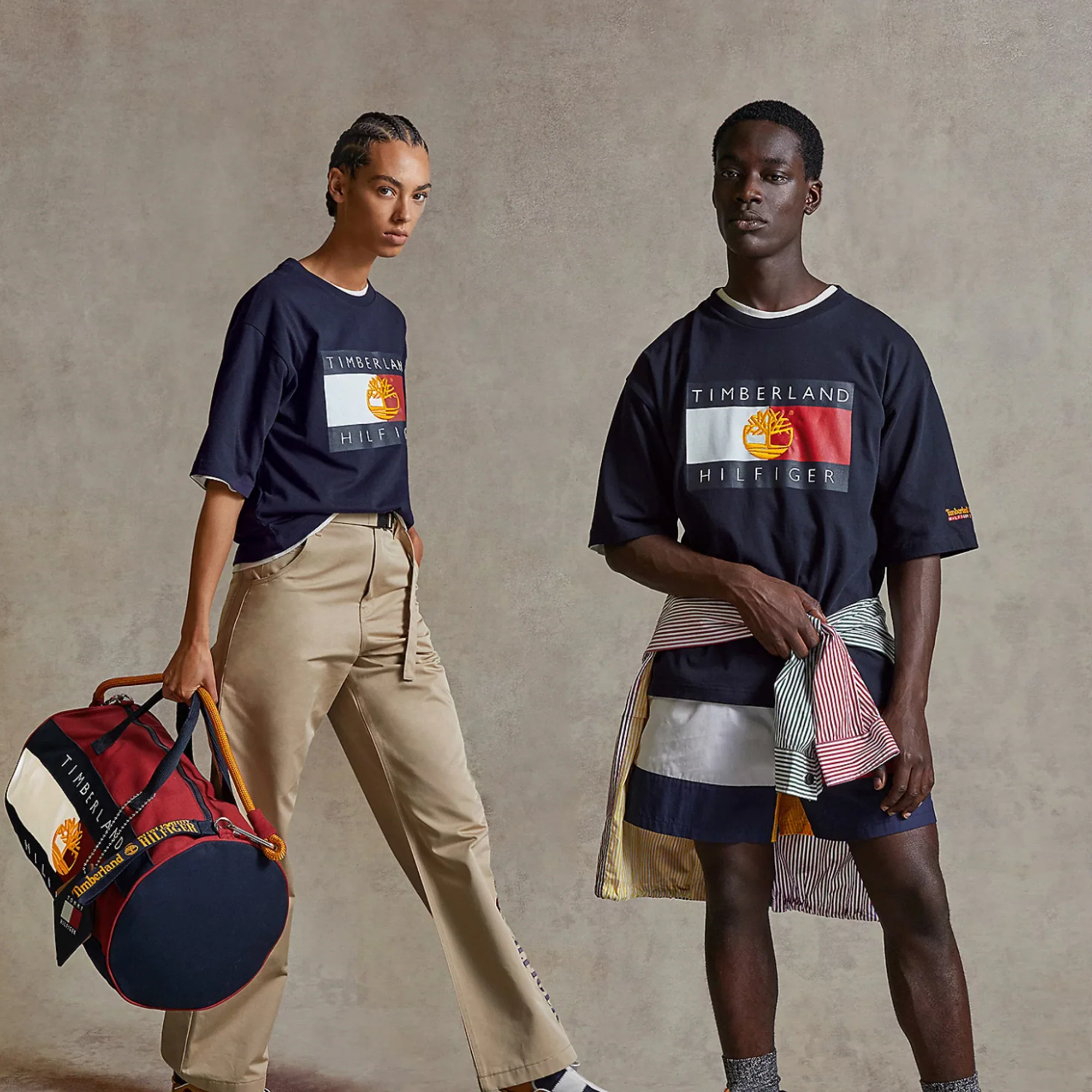 Tommy Hilfiger x Timberland Mens RM Flag SS T-Shirt 'Desert Sky' - Image 4