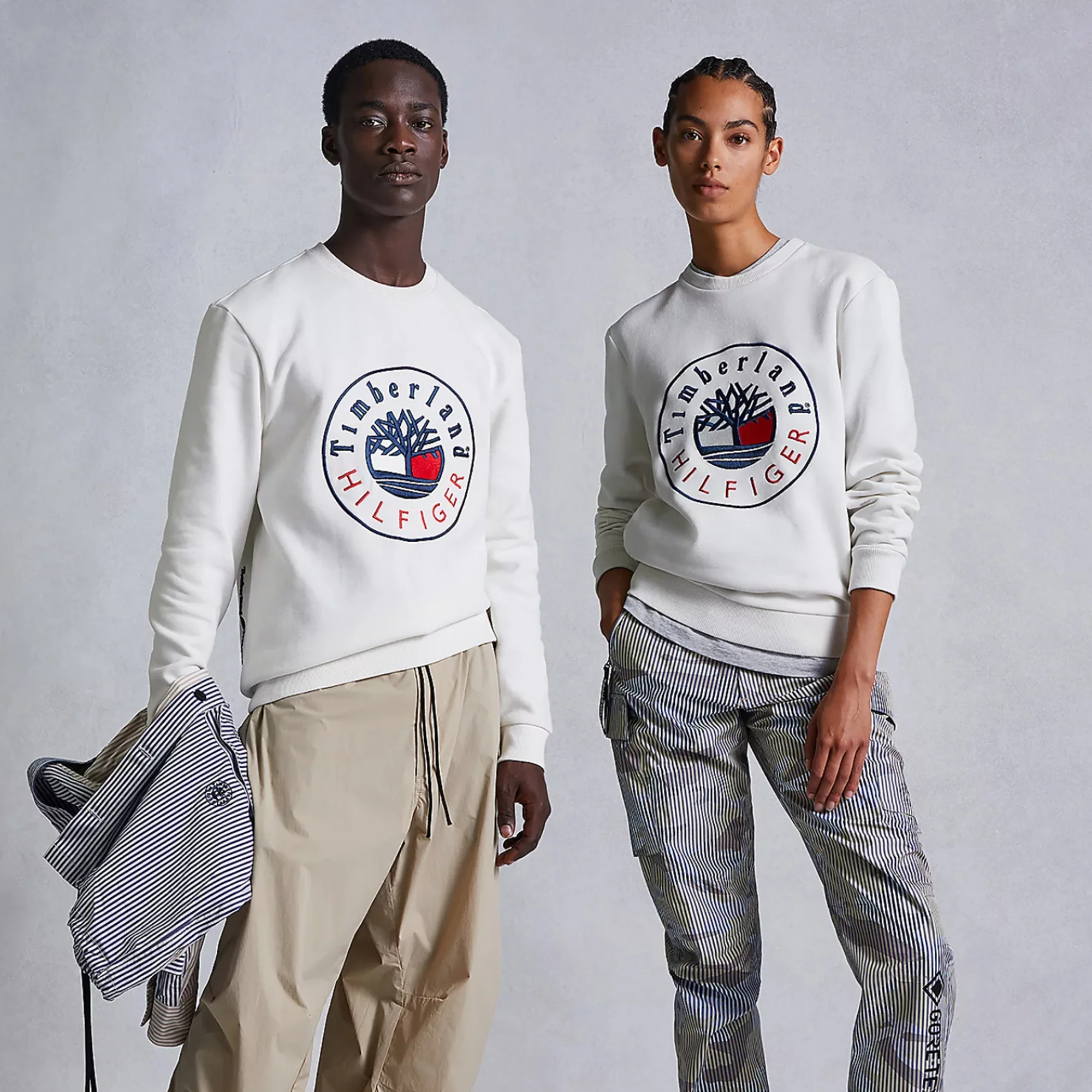 Tommy Hilfiger x Timberland Mens RI Logo Crew 'Ivory' - Image 4