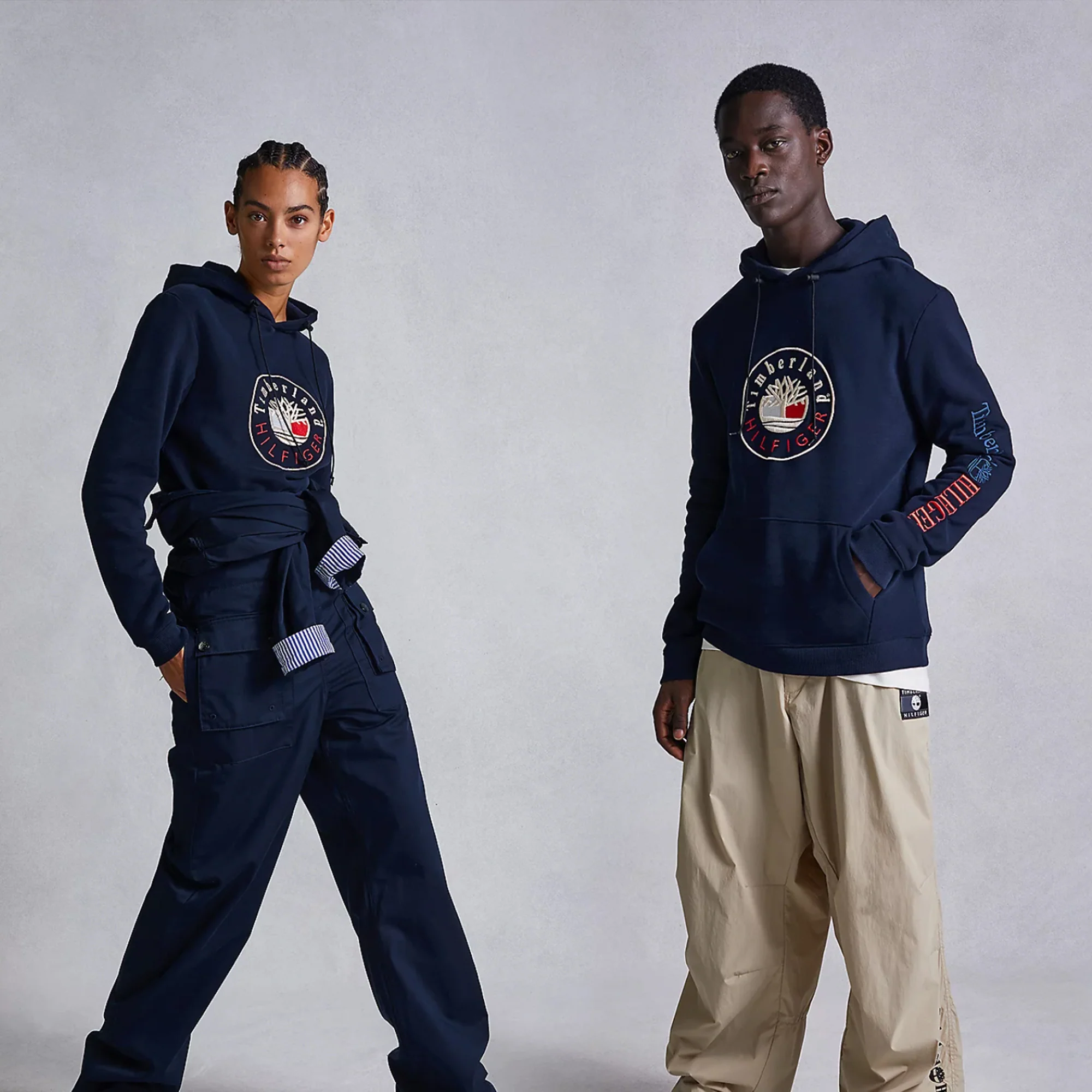 Tommy Hilfiger x Timberland Mens RI Logo Hoodie 'Desert Sky' - Image 4