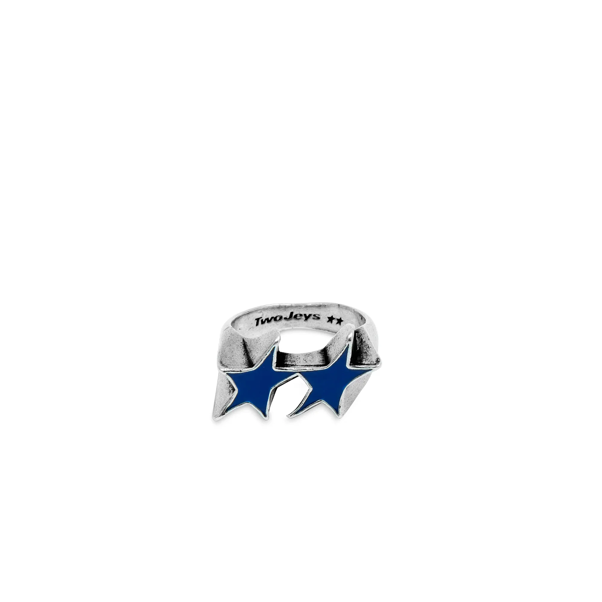 TwoJeys Icon Blue Enameled Single Ring
