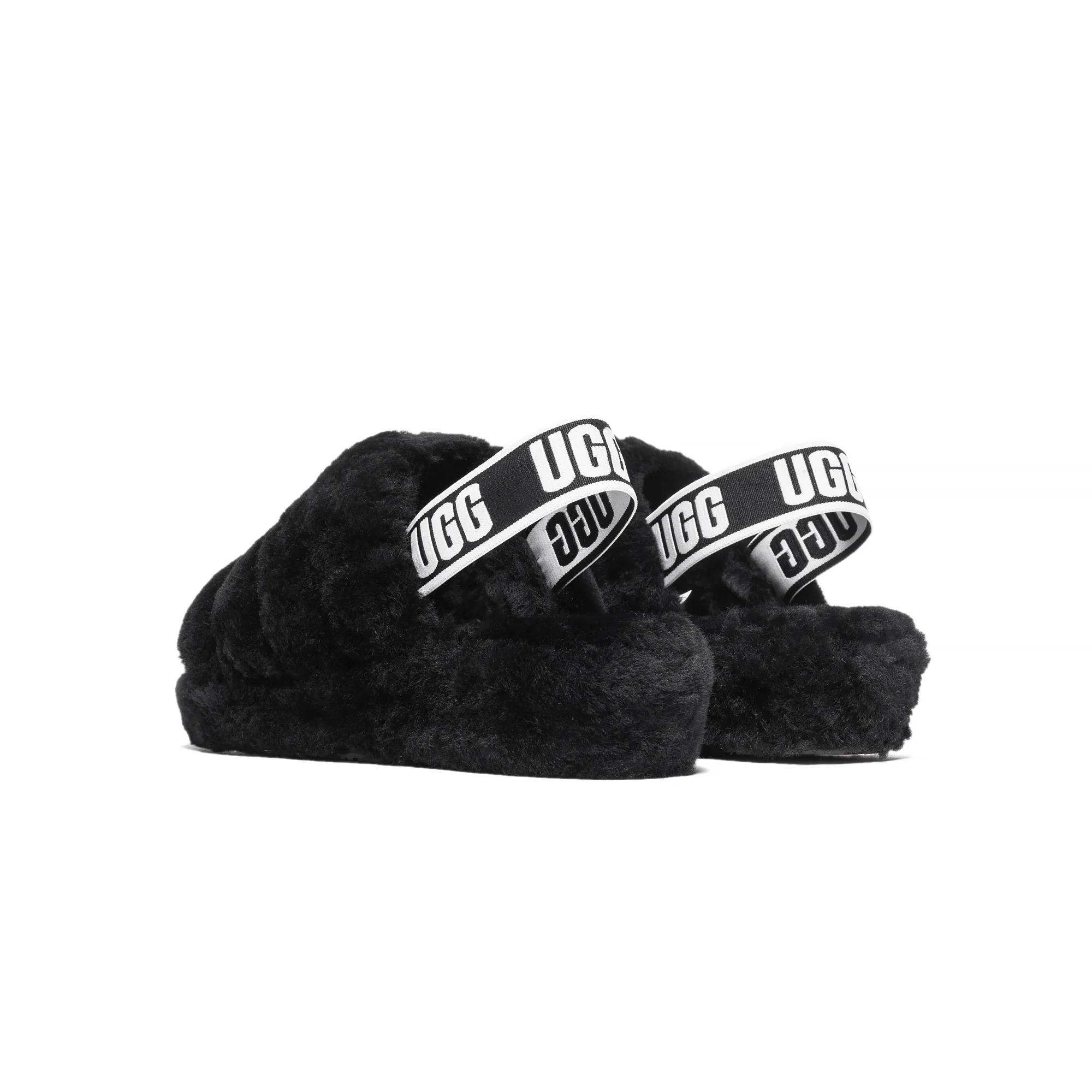 Ugg Womens Fluff Yea Slide 'Black' - Image 3